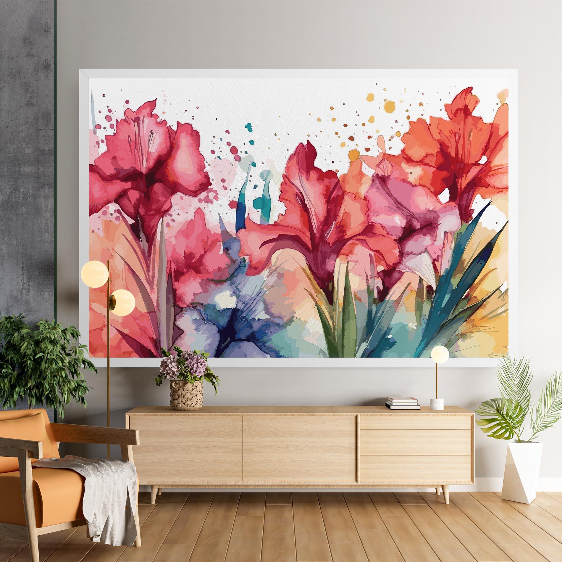 Leinwandbild Pink Blue Iris mockup 9