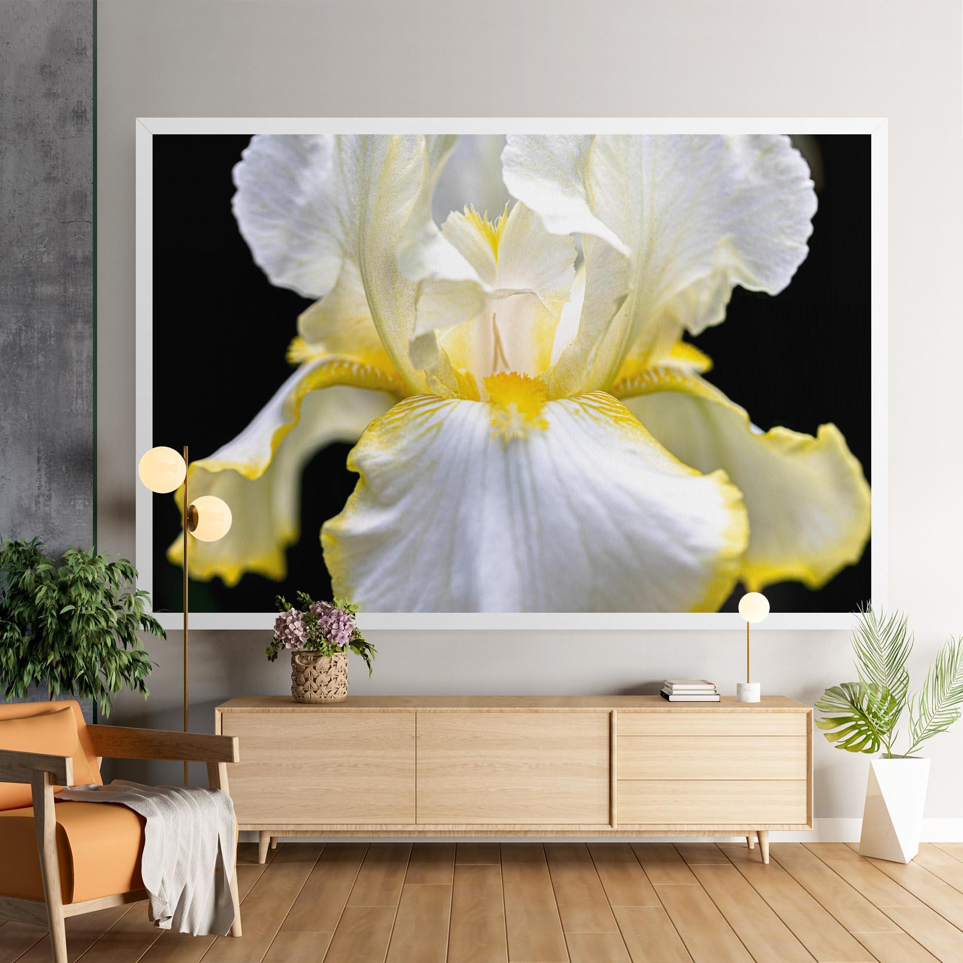 Leinwandbild White Yellow Iris mockup 9