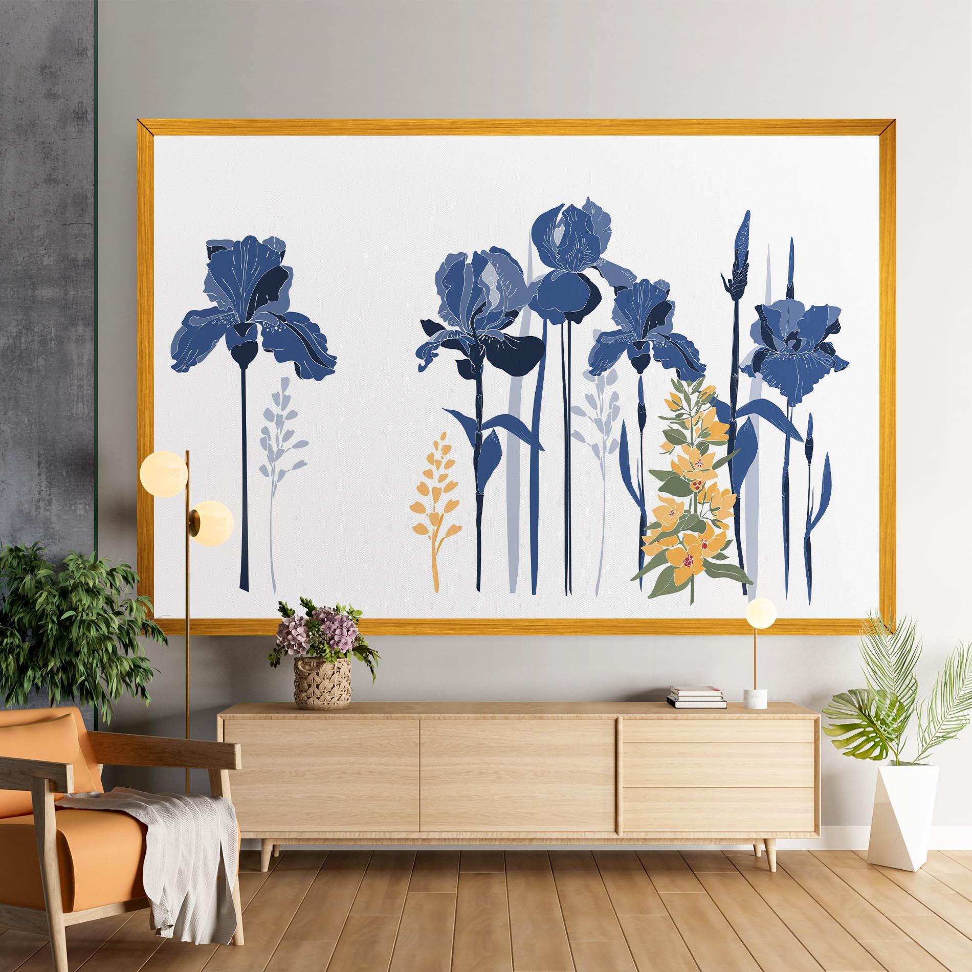 Leinwandbild Iris Blue Art mockup 9