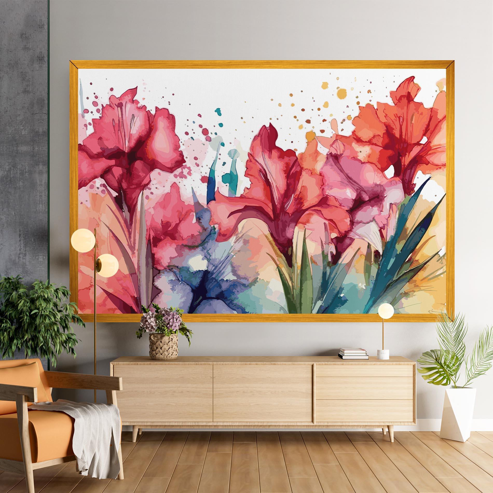 Leinwandbild Pink Blue Iris mockup 9