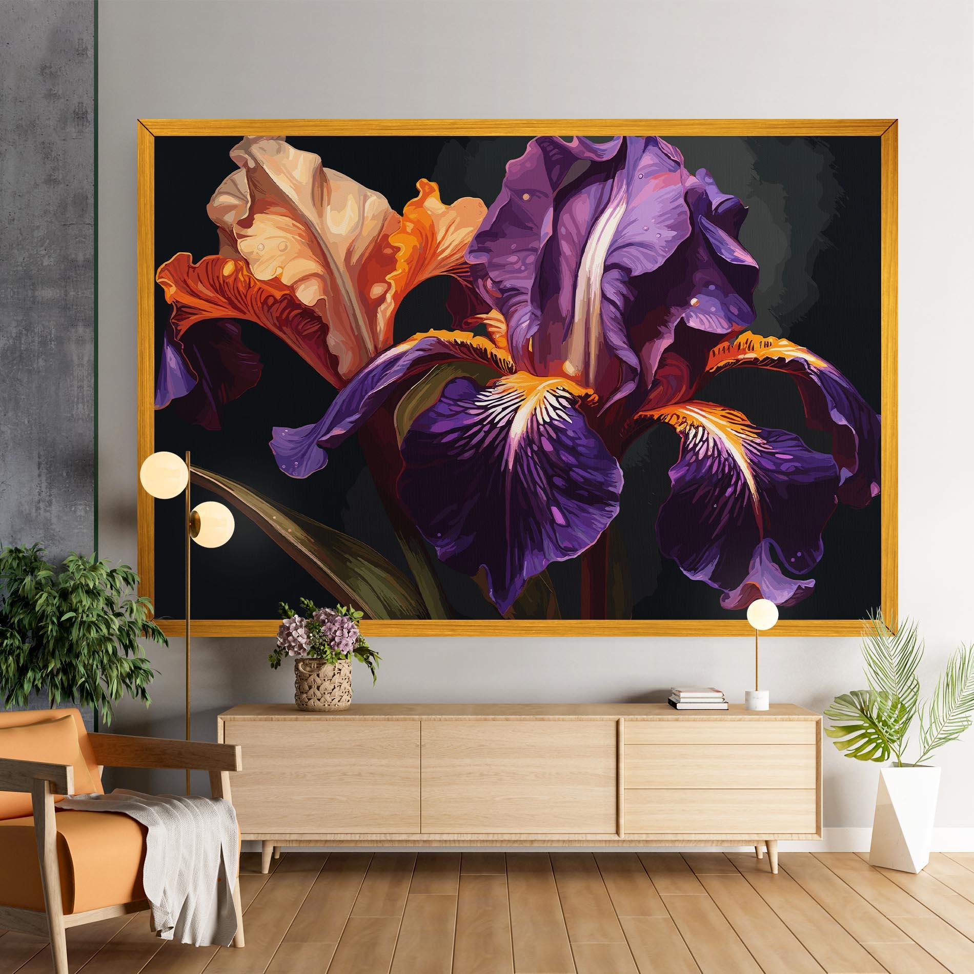 Leinwandbild Purple Orange Iris mockup 9