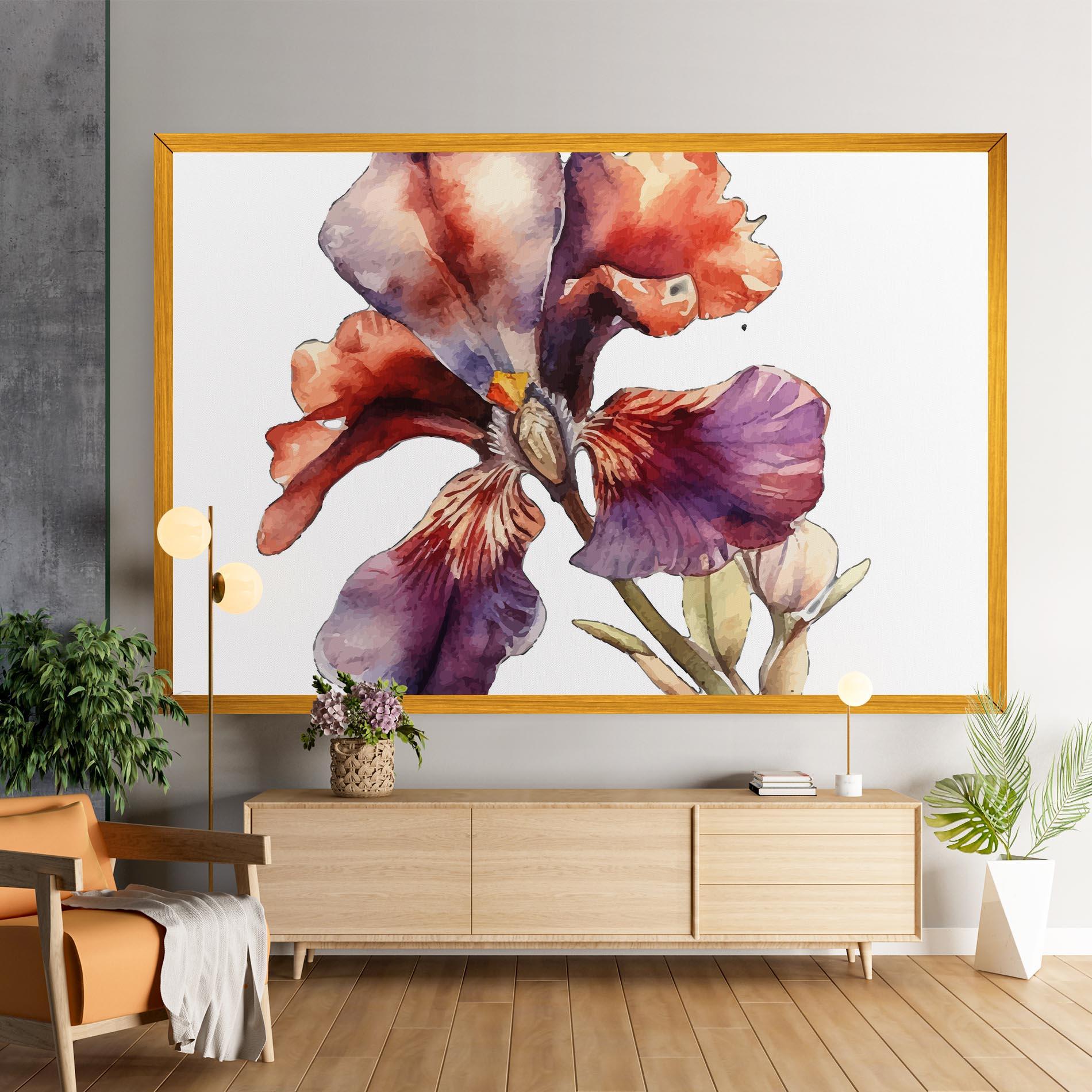Leinwandbild Watercolor Iris mockup 9