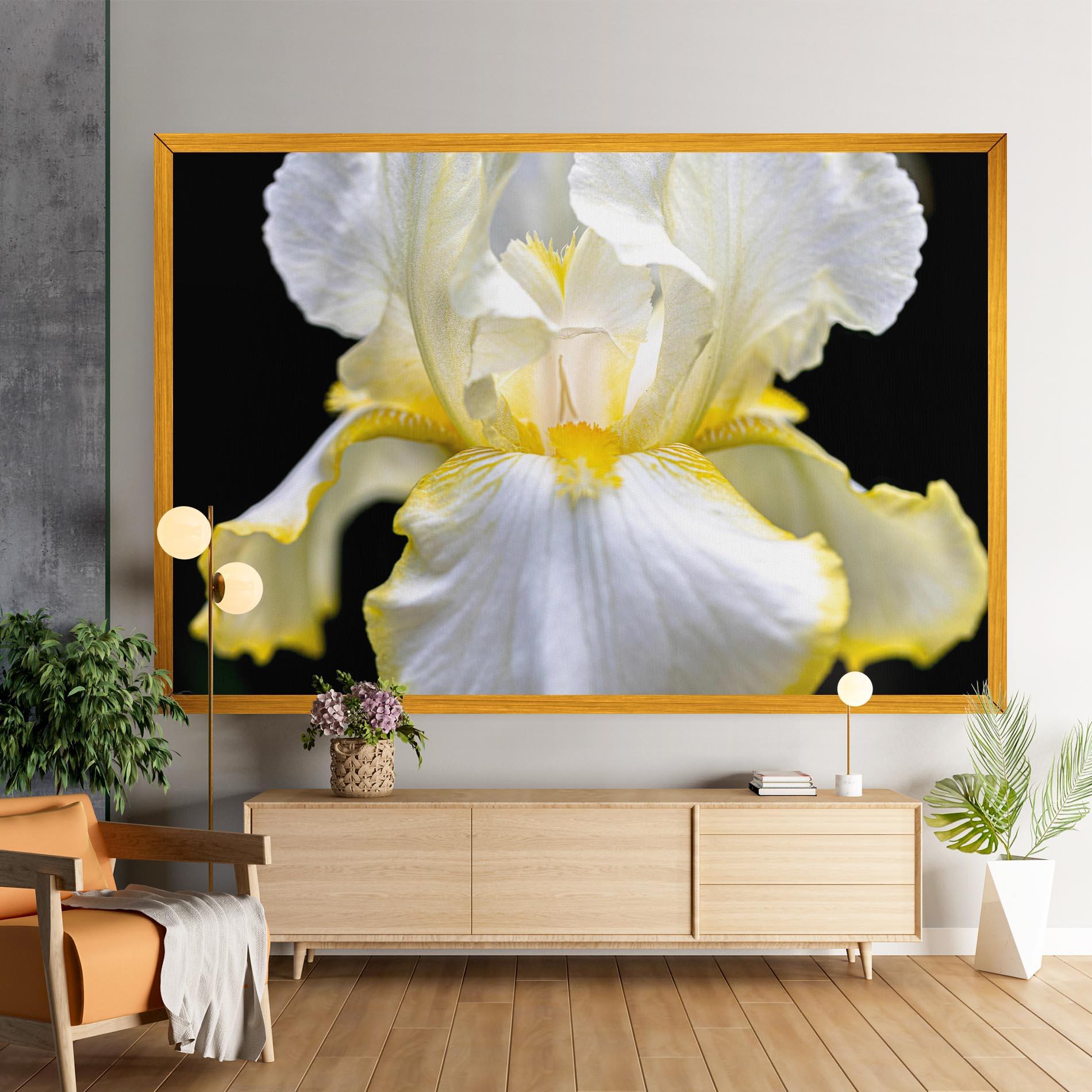 Leinwandbild White Yellow Iris mockup 9