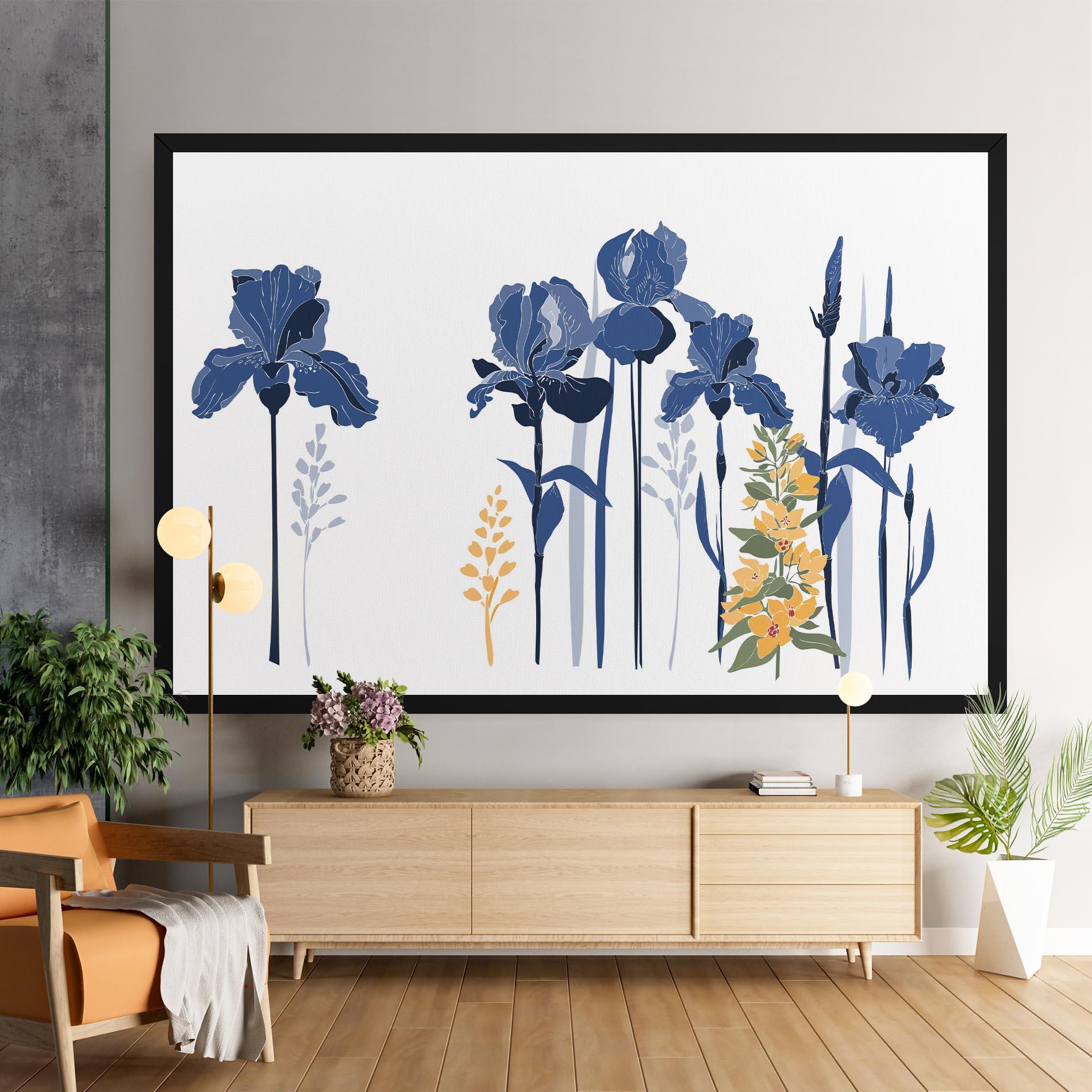 Leinwandbild Iris Blue Art mockup 9