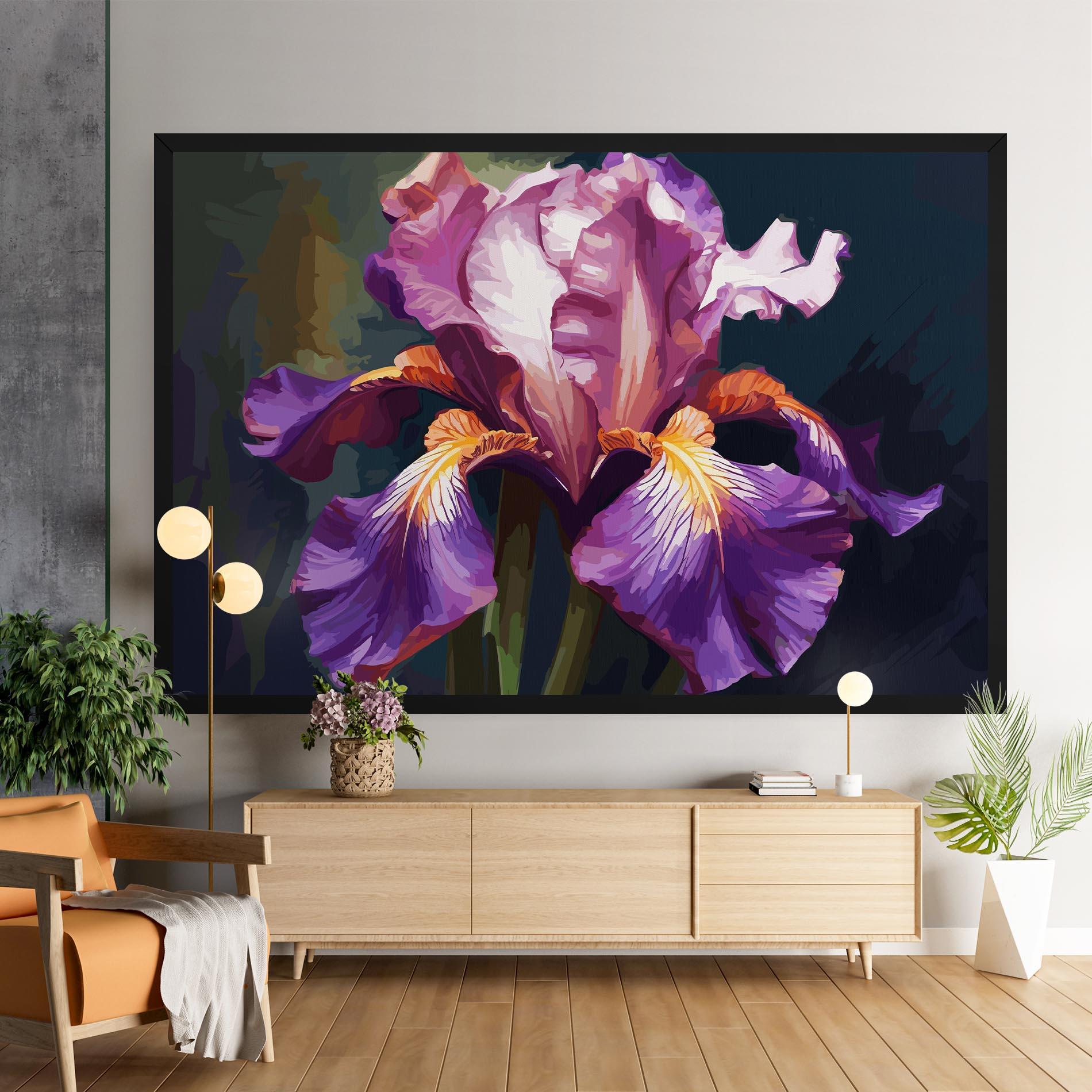 Leinwandbild Purple Orange Iris Art mockup 9
