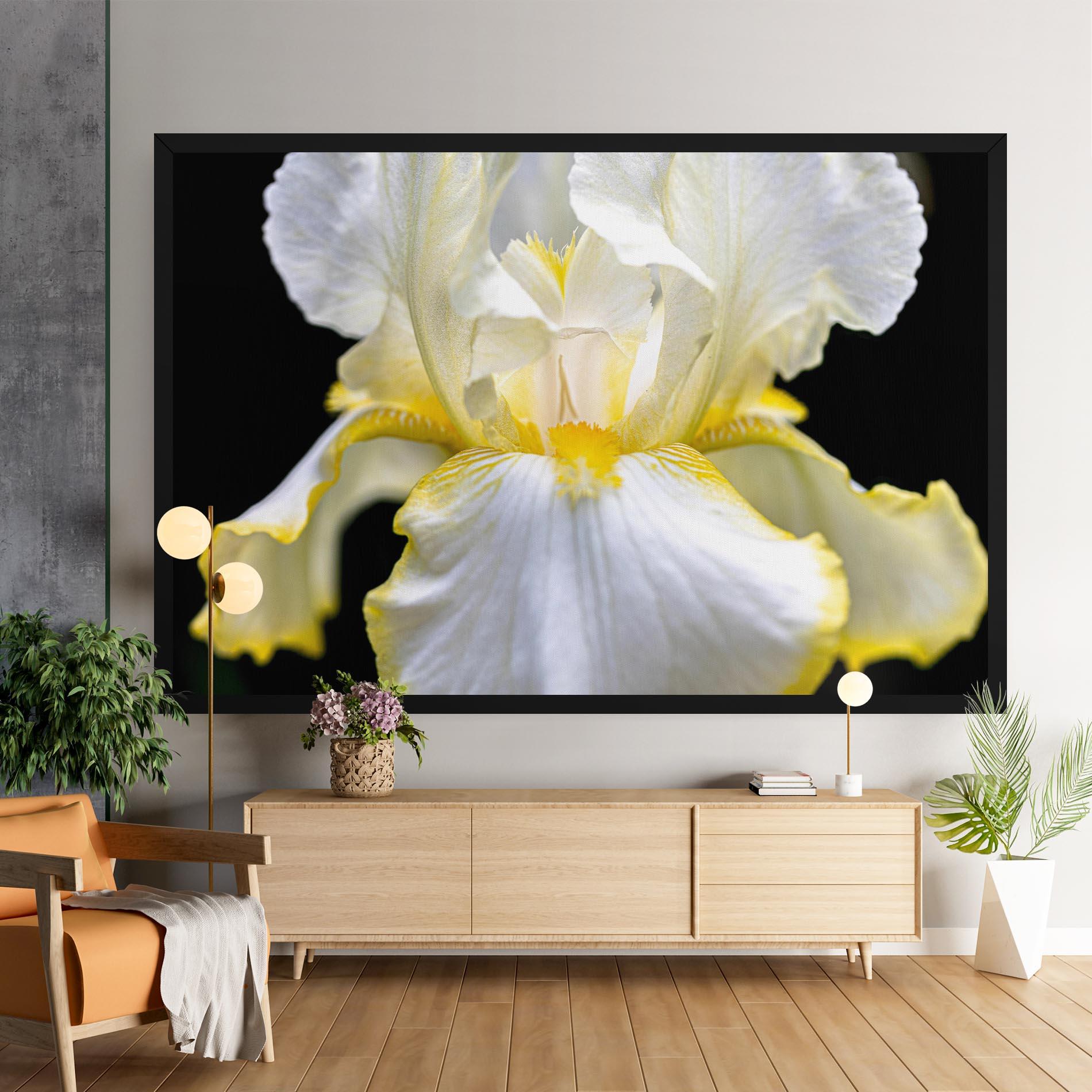 Leinwandbild White Yellow Iris mockup 9
