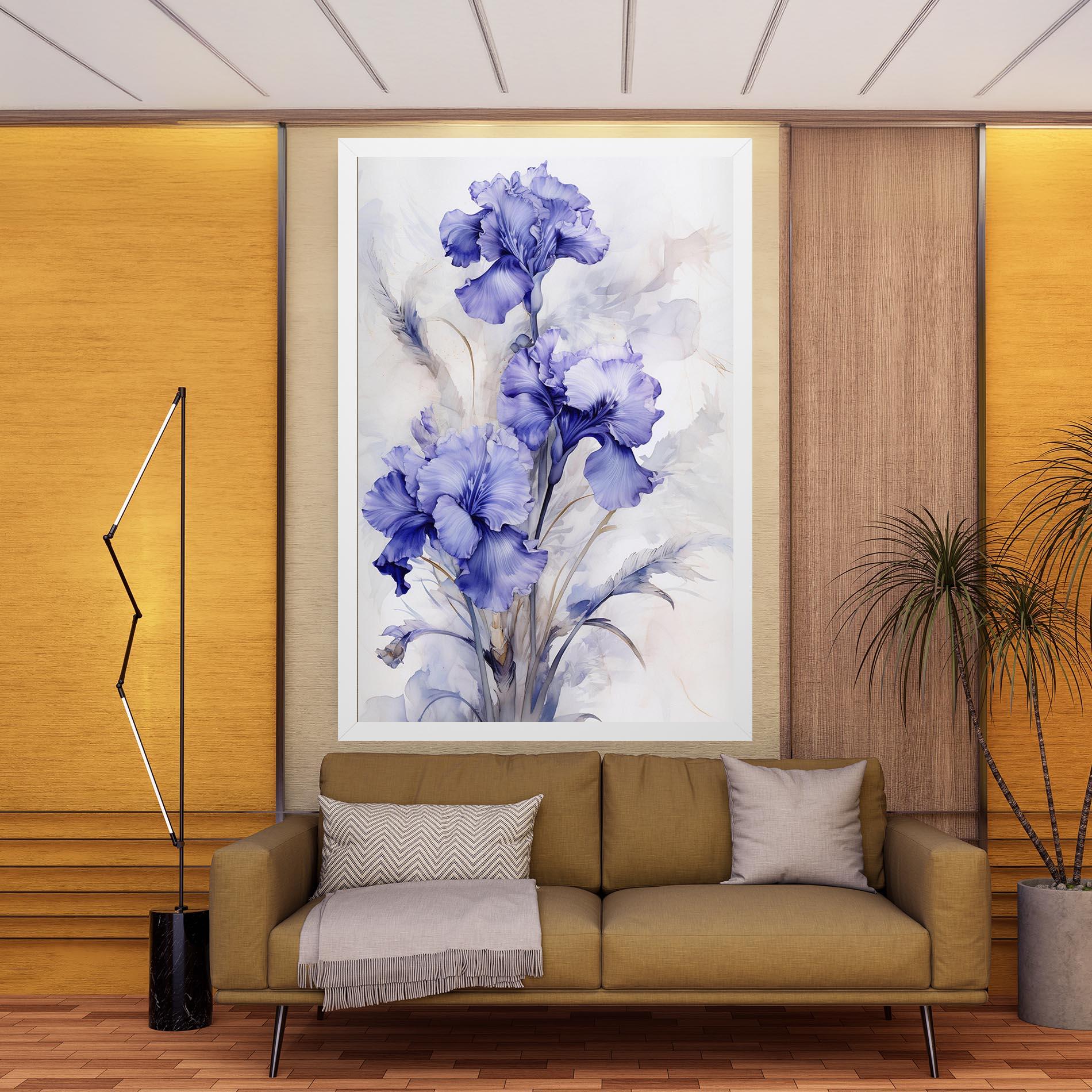 Leinwandbild Purple Iris Painting mockup 9