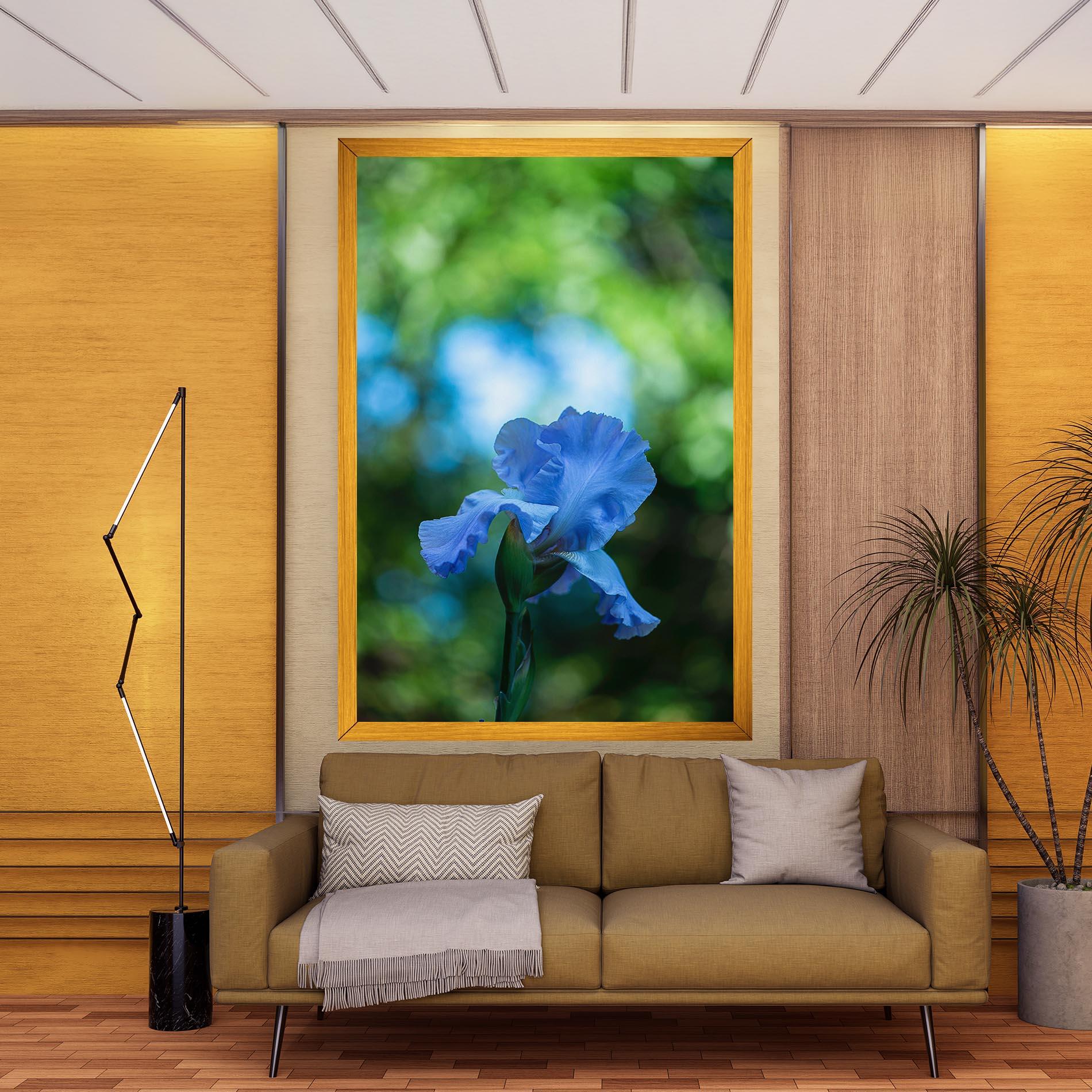 Leinwandbild Blue Iris In The Garden mockup 9