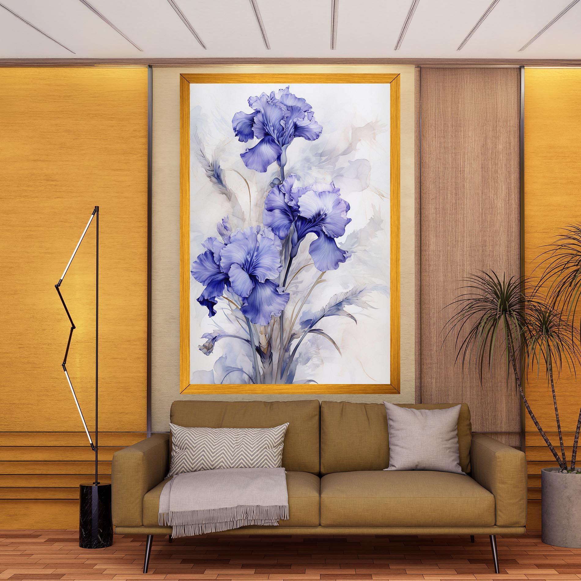 Leinwandbild Purple Iris Painting mockup 9