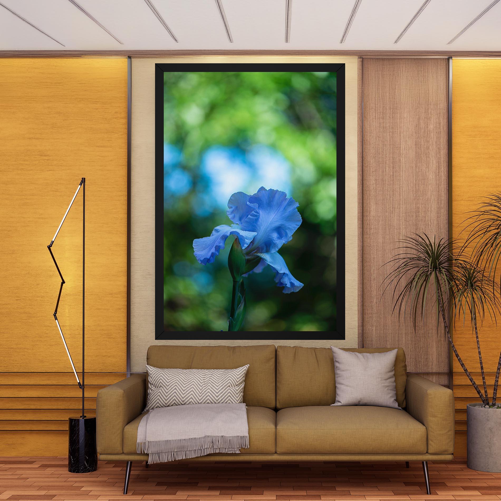 Leinwandbild Blue Iris In The Garden mockup 9