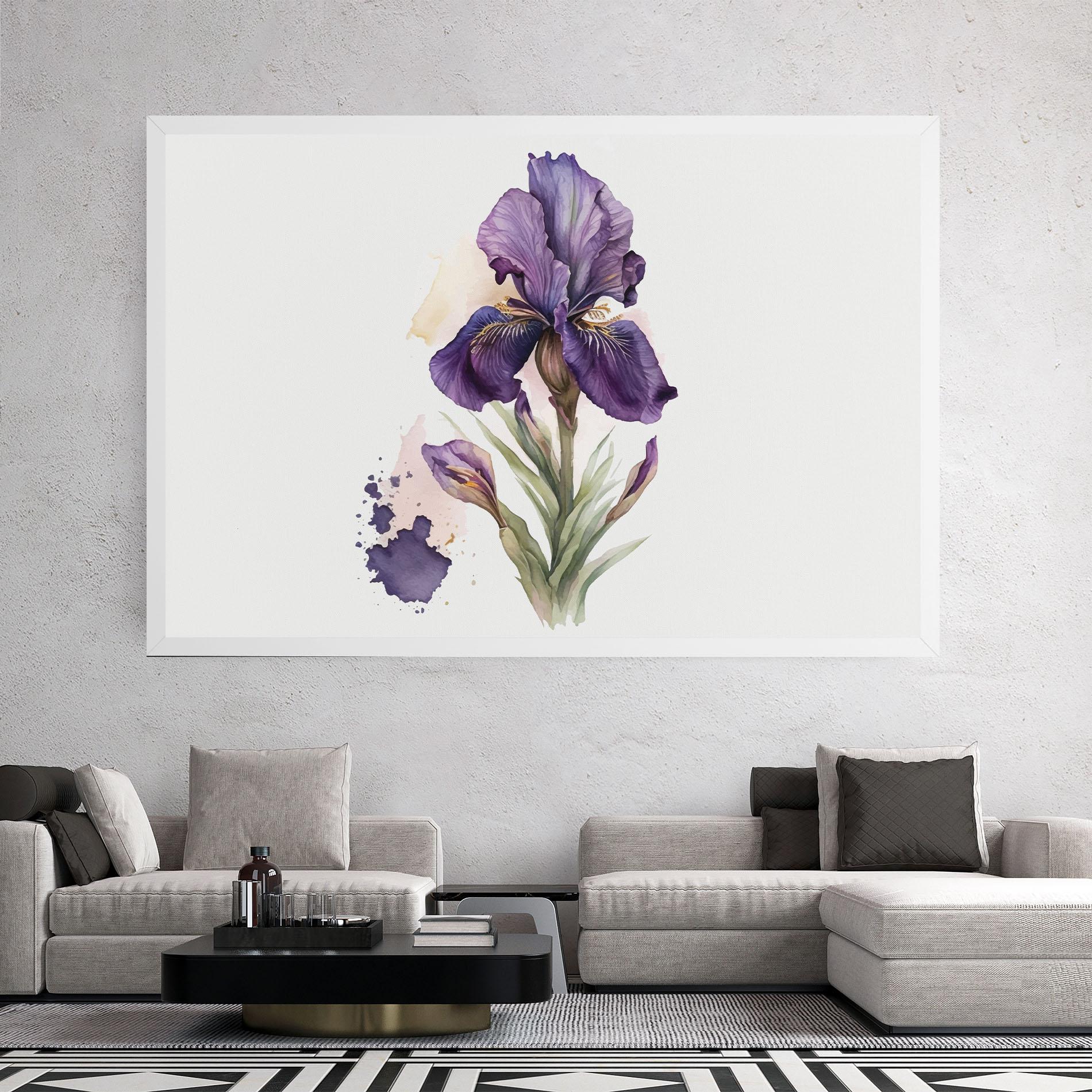 Leinwandbild Beautiful Purple Iris mockup 2
