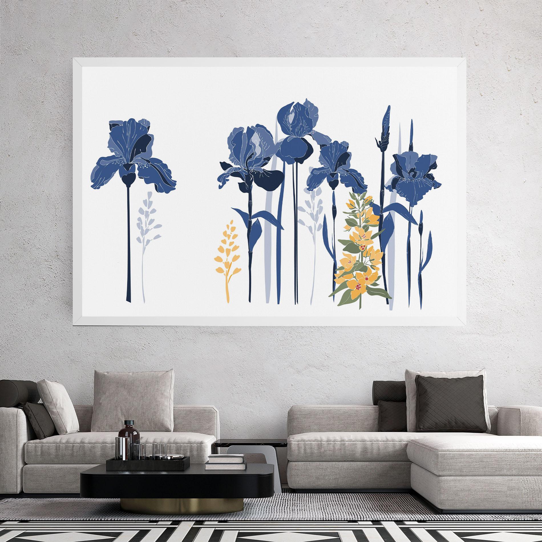 Leinwandbild Iris Blue Art mockup 2