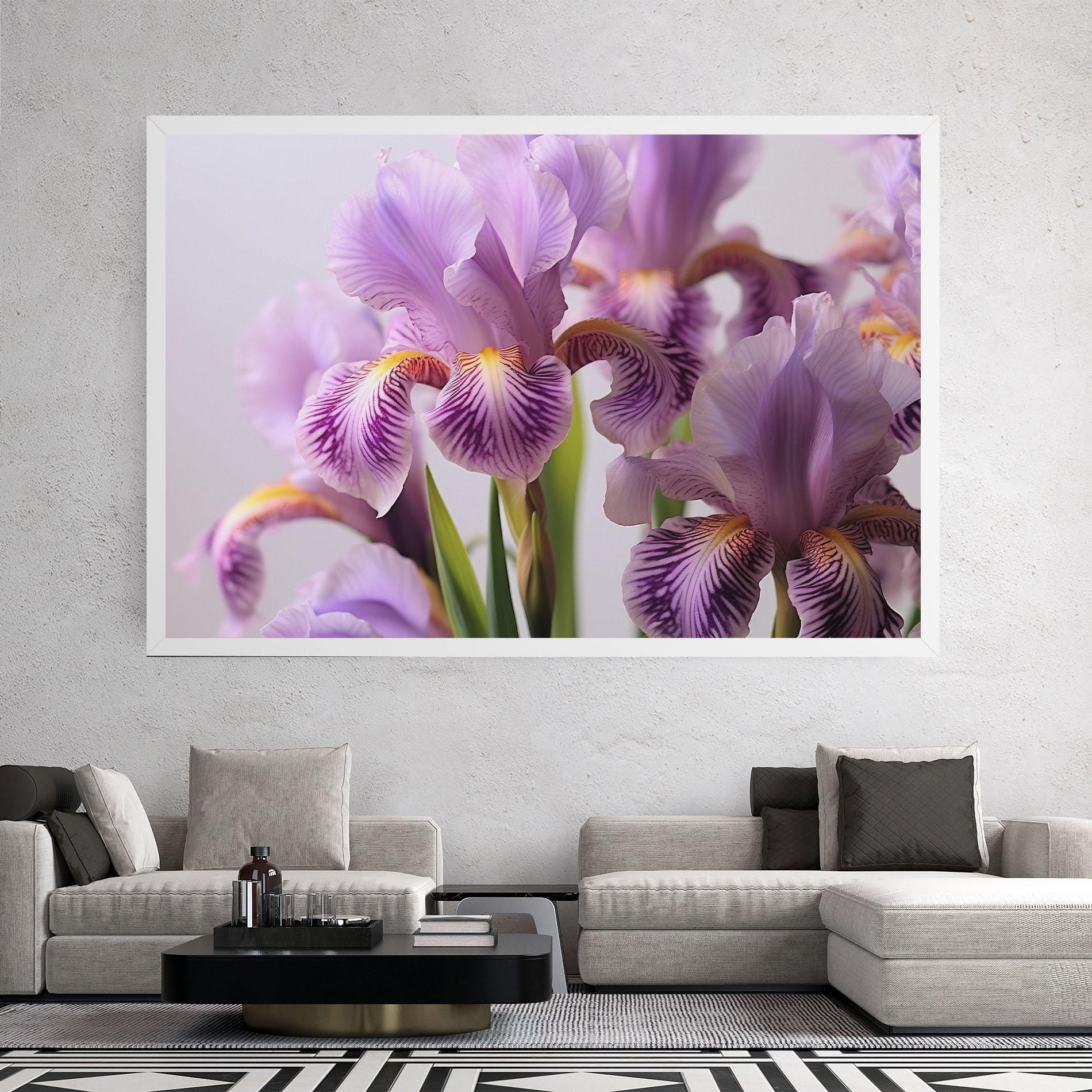 Leinwandbild Iris In Vase mockup 2