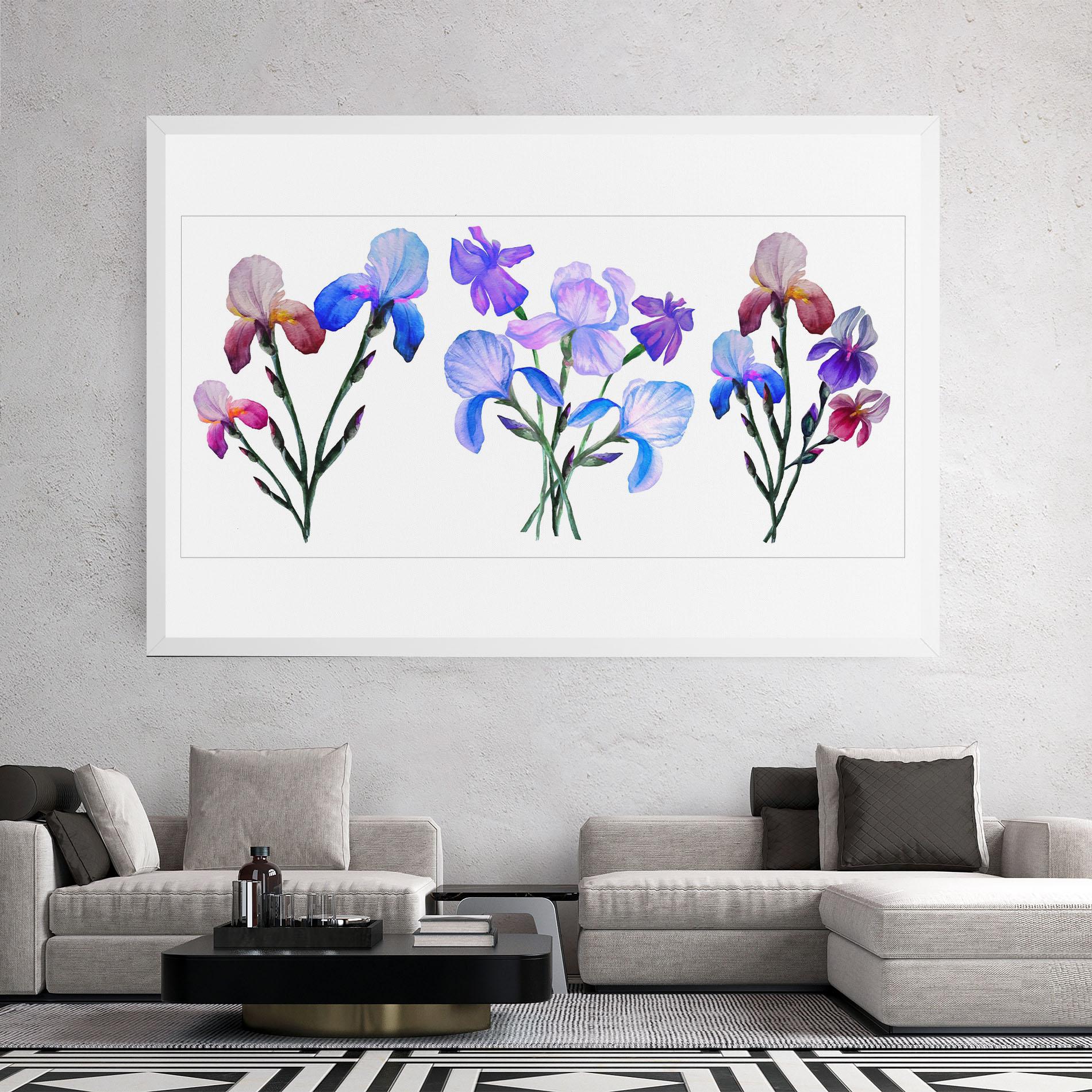 Leinwandbild Iris Set mockup 2