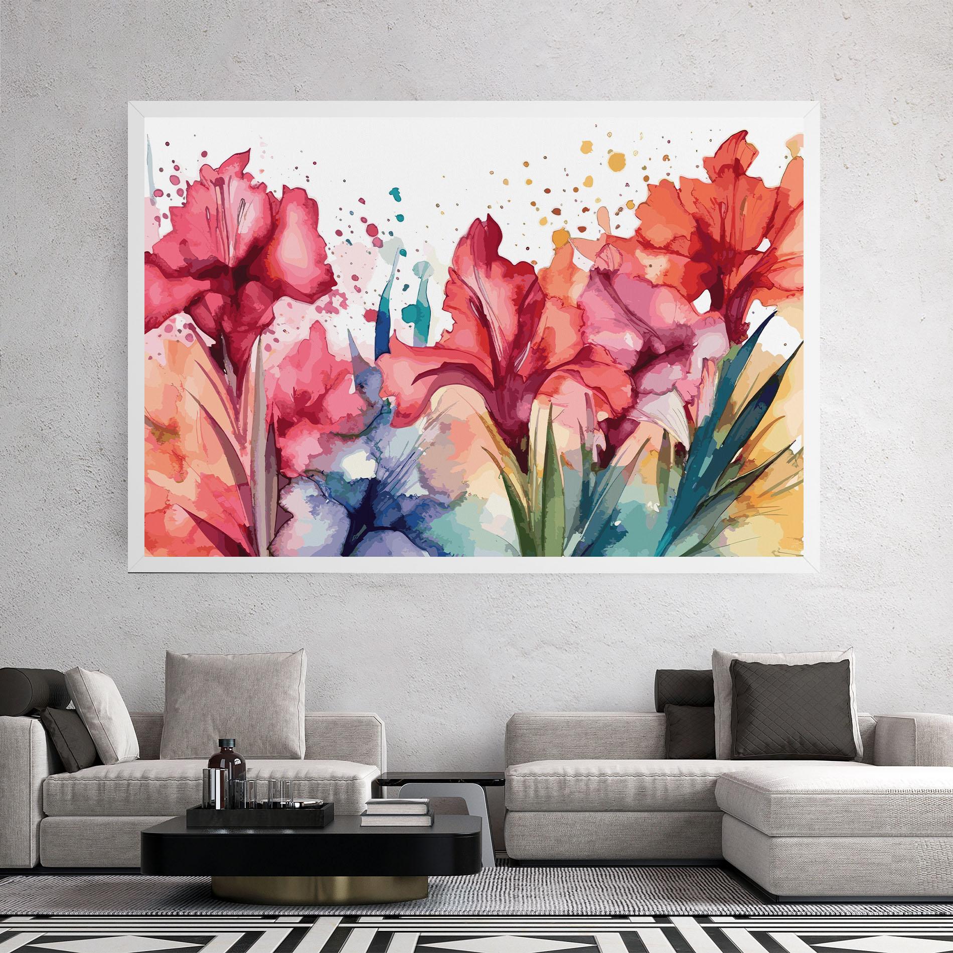 Leinwandbild Pink Blue Iris mockup 2