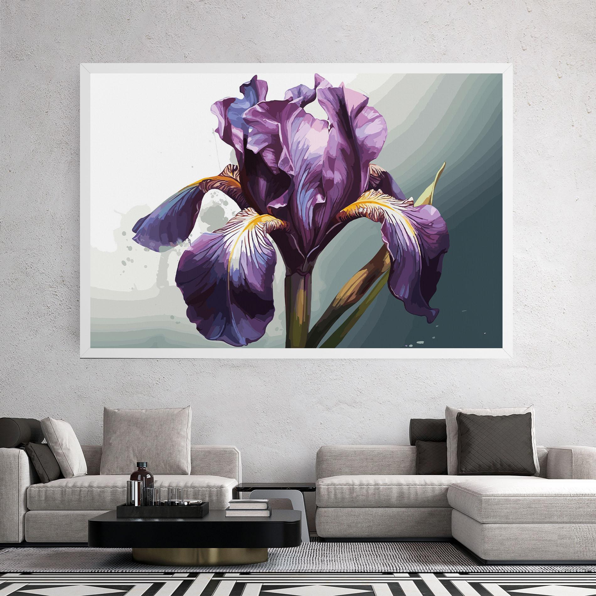 Leinwandbild Purple Blue Iris mockup 2