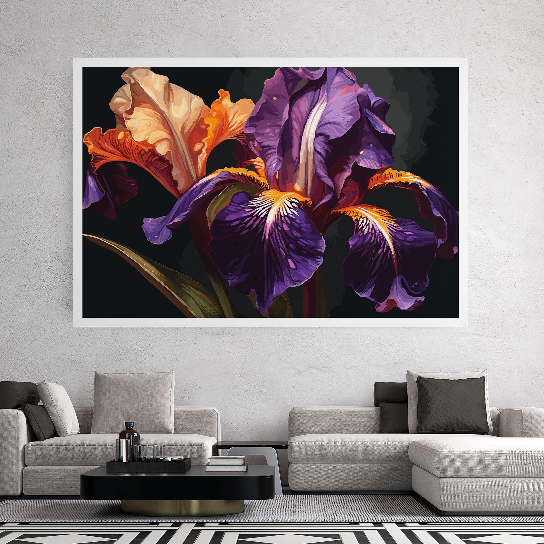 Leinwandbild Purple Orange Iris mockup 2