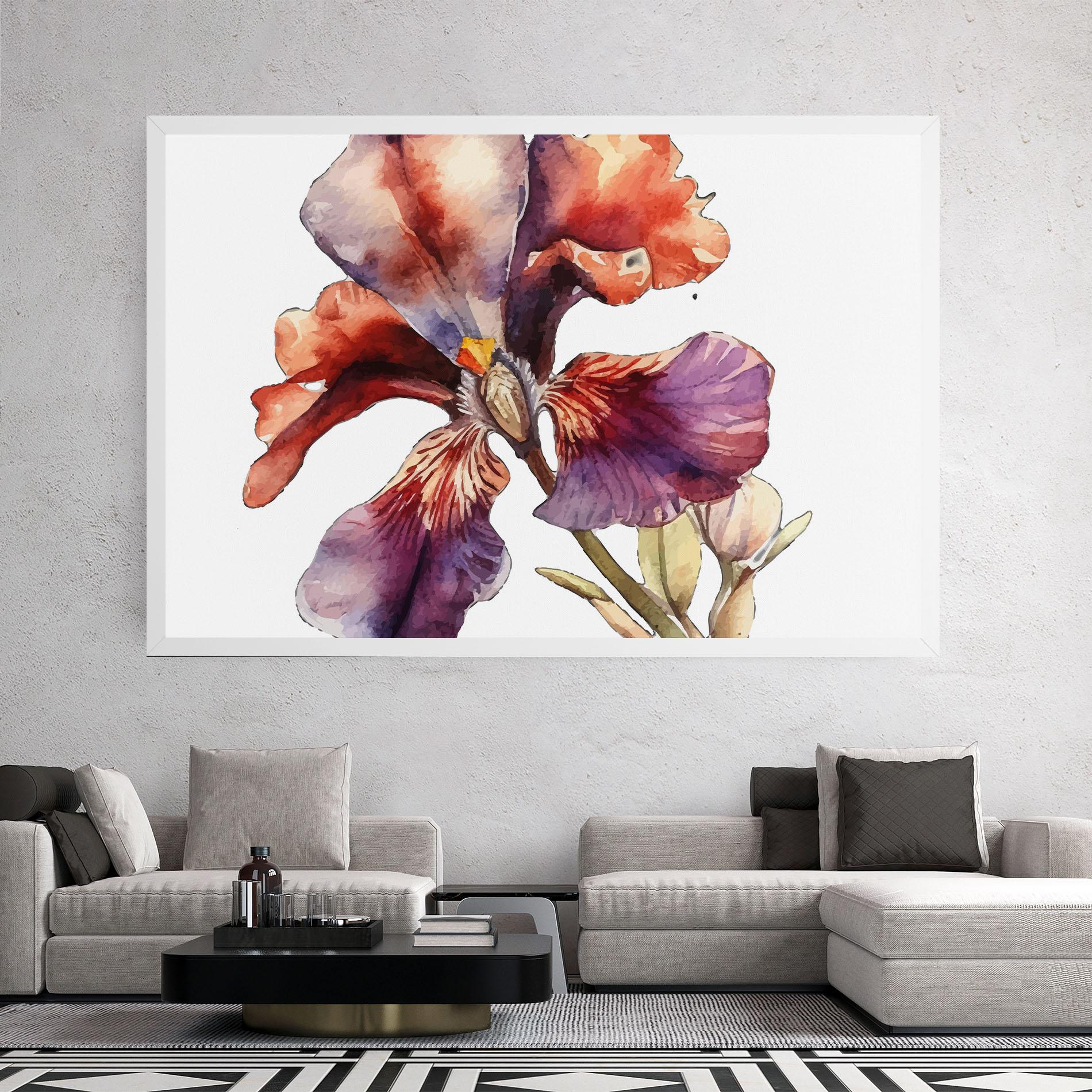 Leinwandbild Watercolor Iris mockup 2