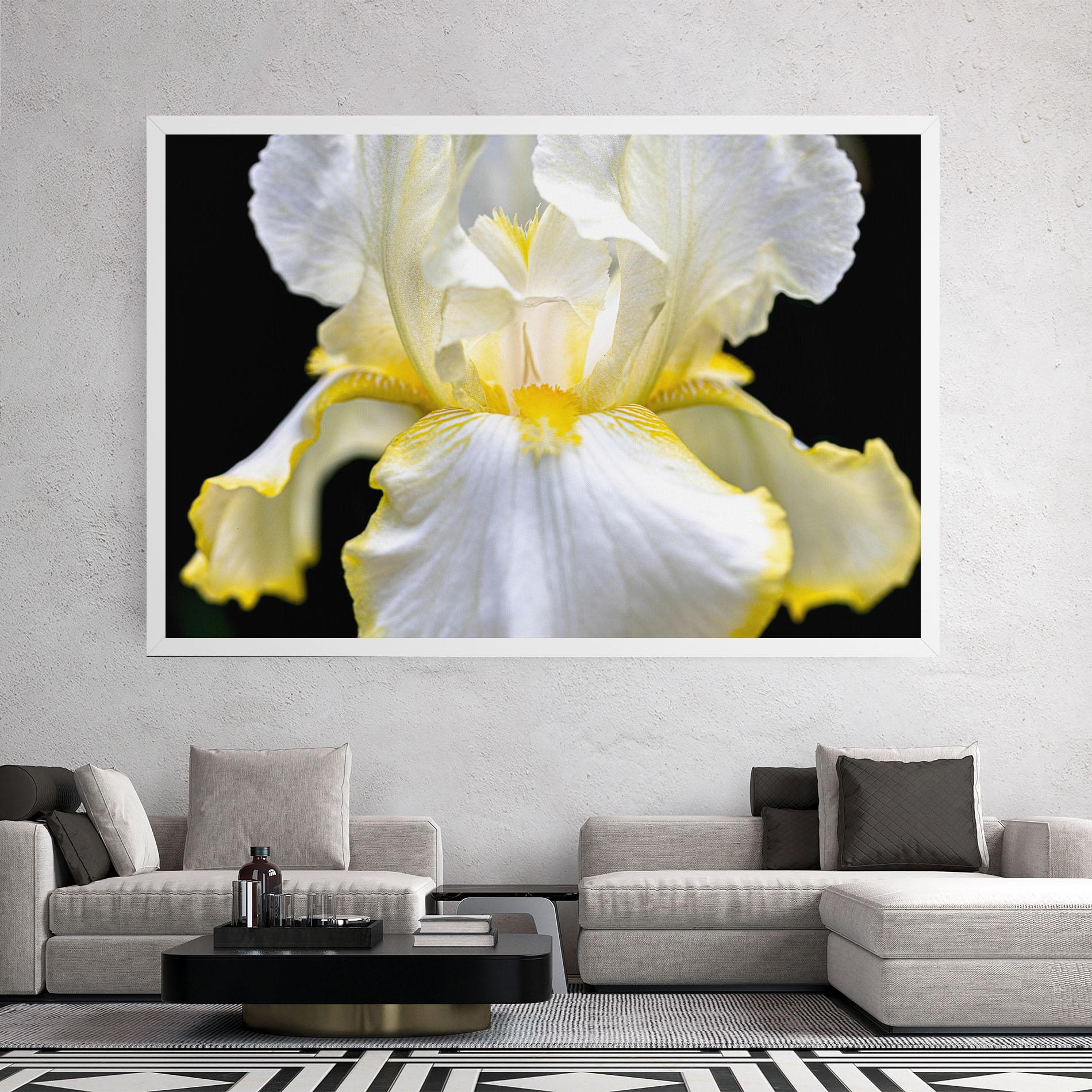 Leinwandbild White Yellow Iris mockup 2