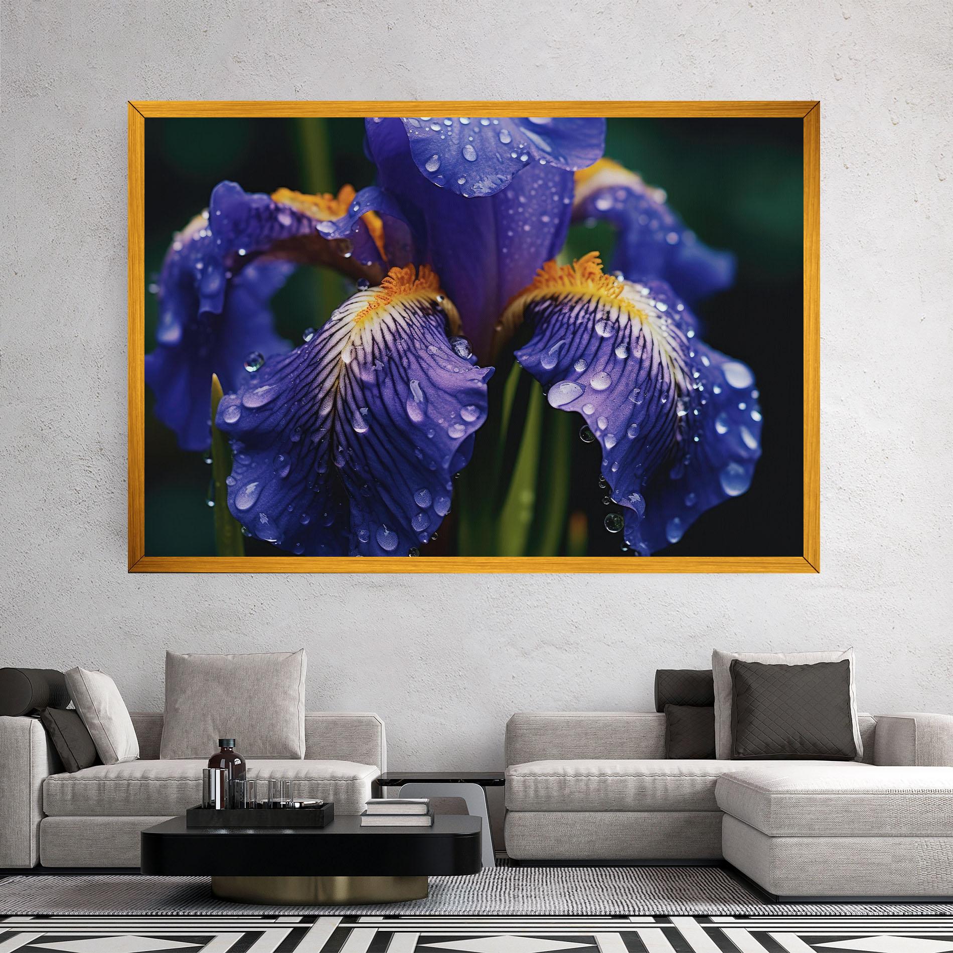 Leinwandbild Iris After Rain mockup 2