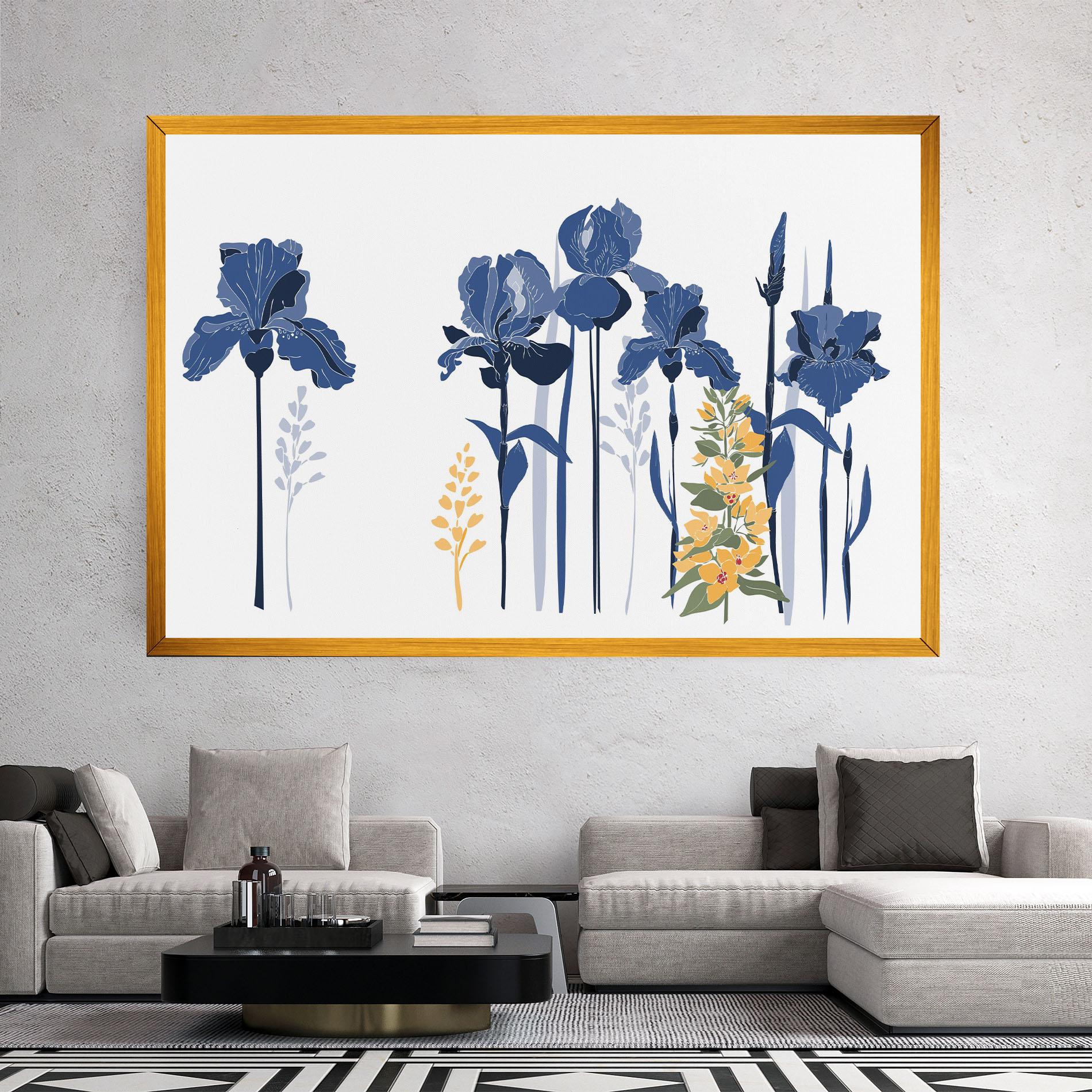 Leinwandbild Iris Blue Art mockup 2