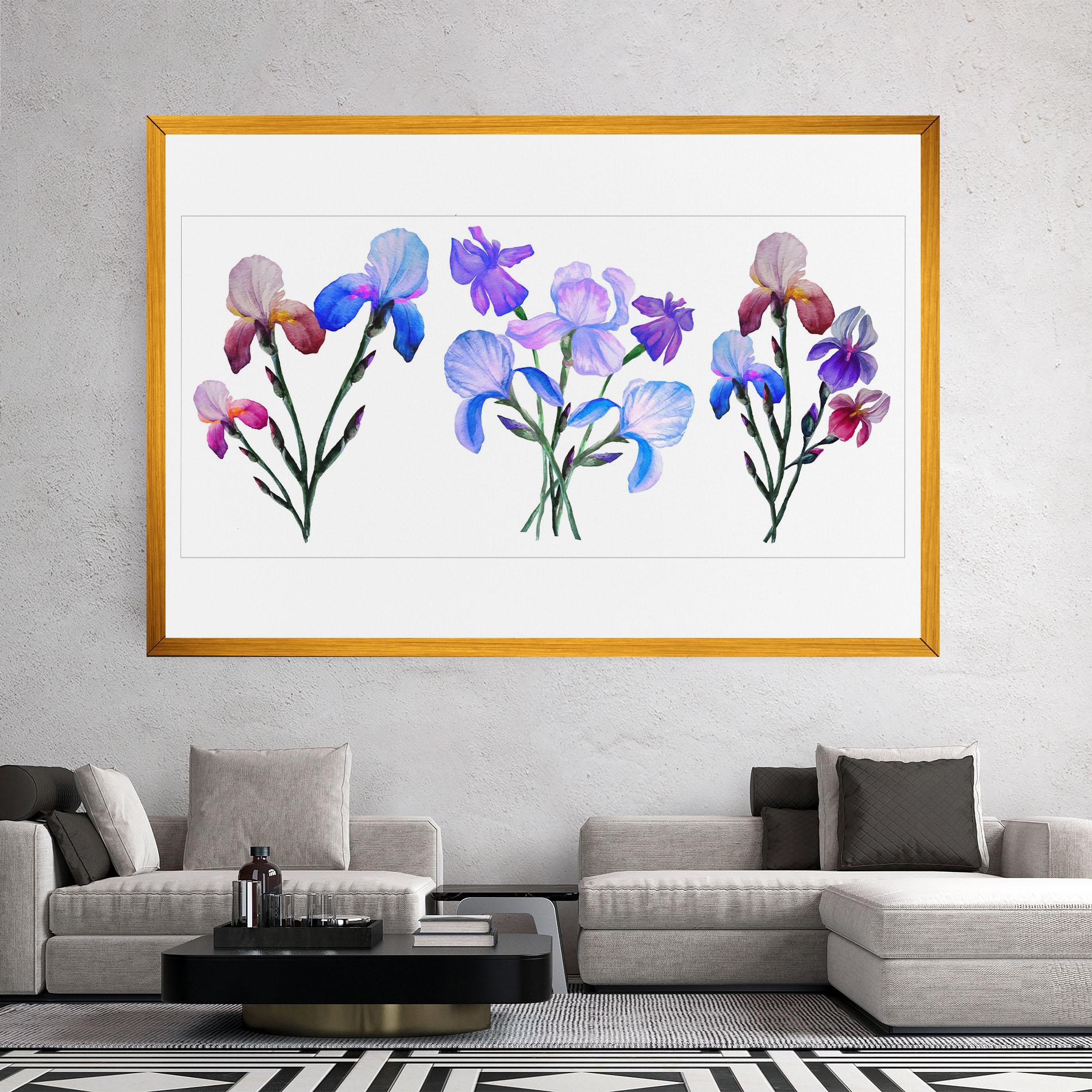 Leinwandbild Iris Set mockup 2