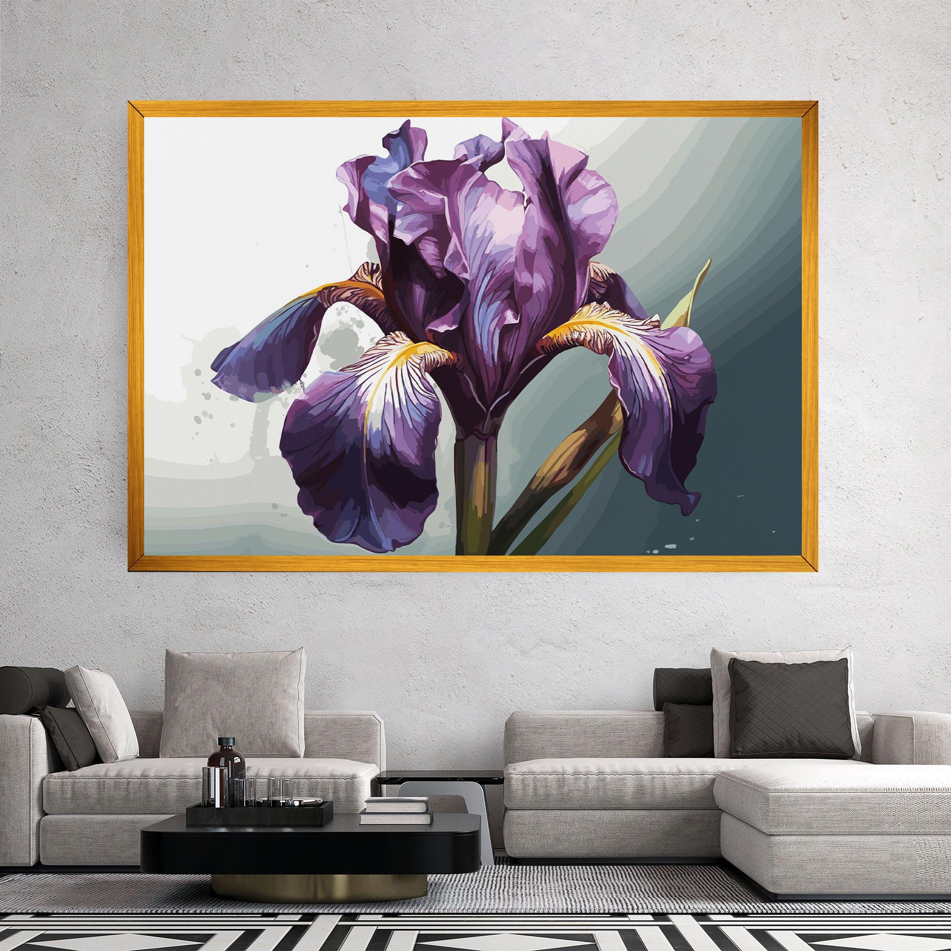 Leinwandbild Purple Blue Iris mockup 2