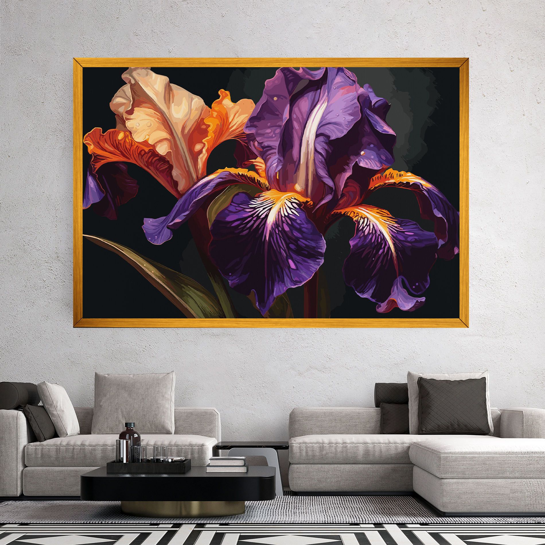 Purple Orange Iris mockup 2