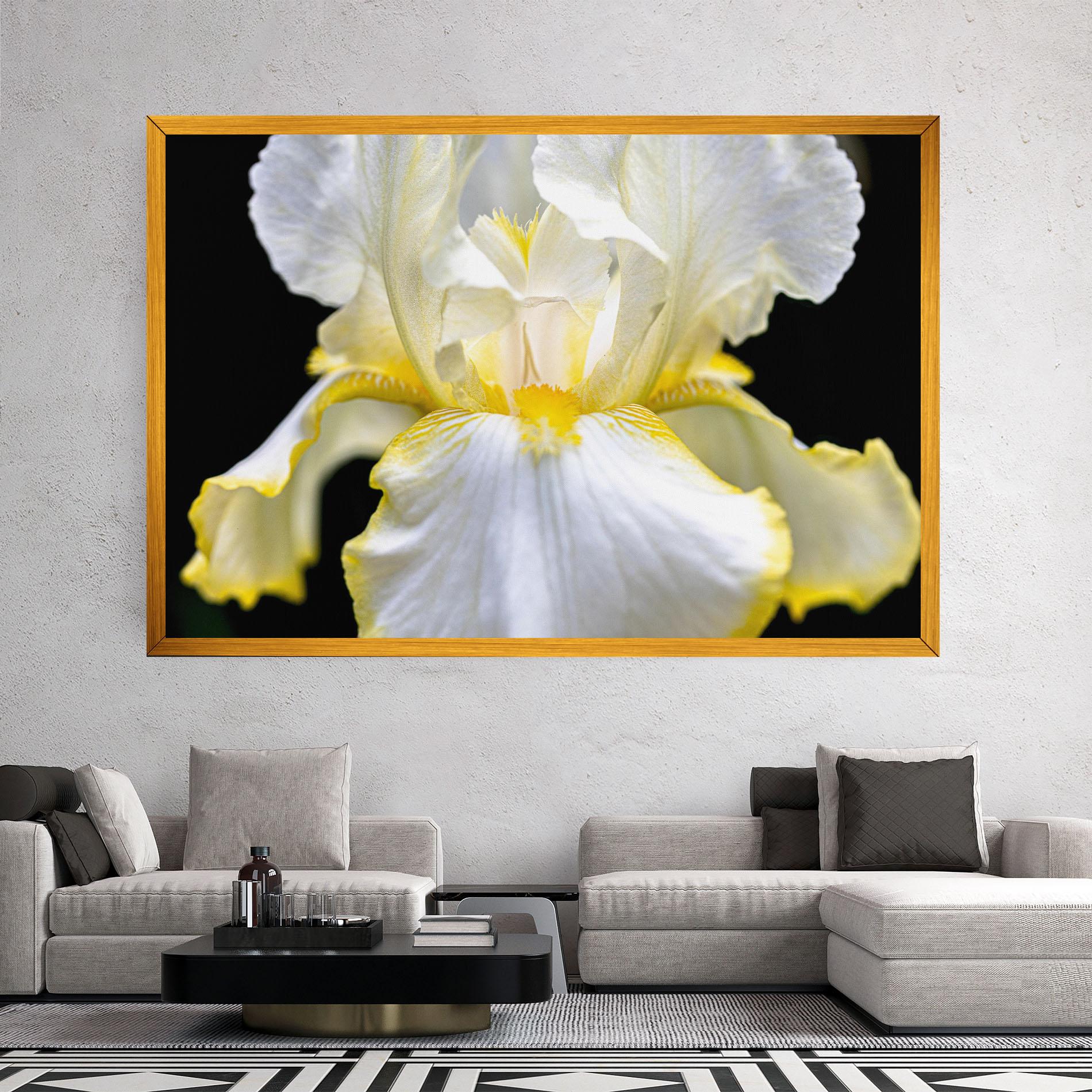 Leinwandbild White Yellow Iris mockup 2