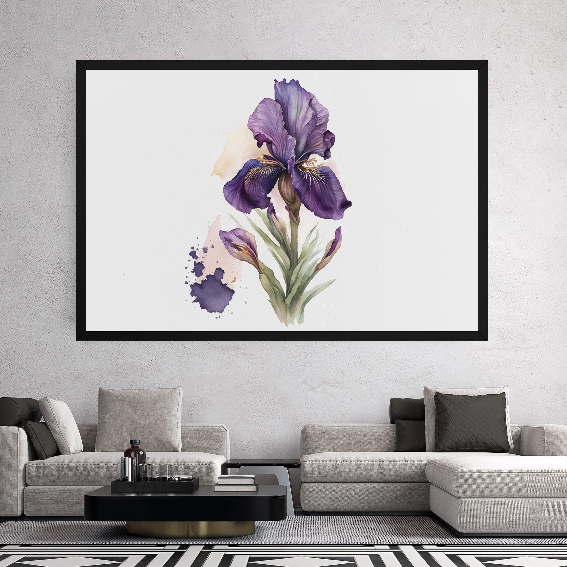 Leinwandbild Beautiful Purple Iris mockup 2