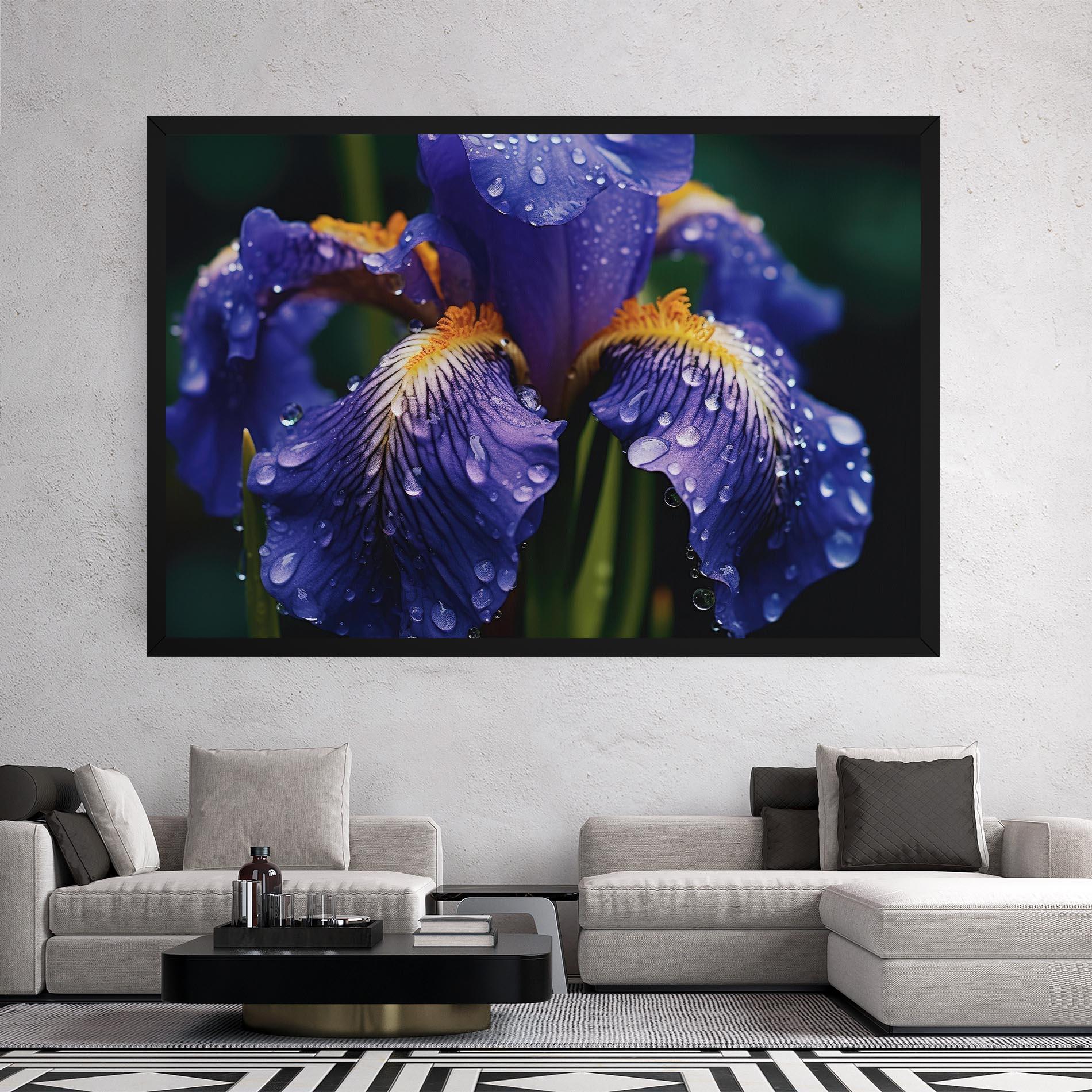 Leinwandbild Iris After Rain mockup 2