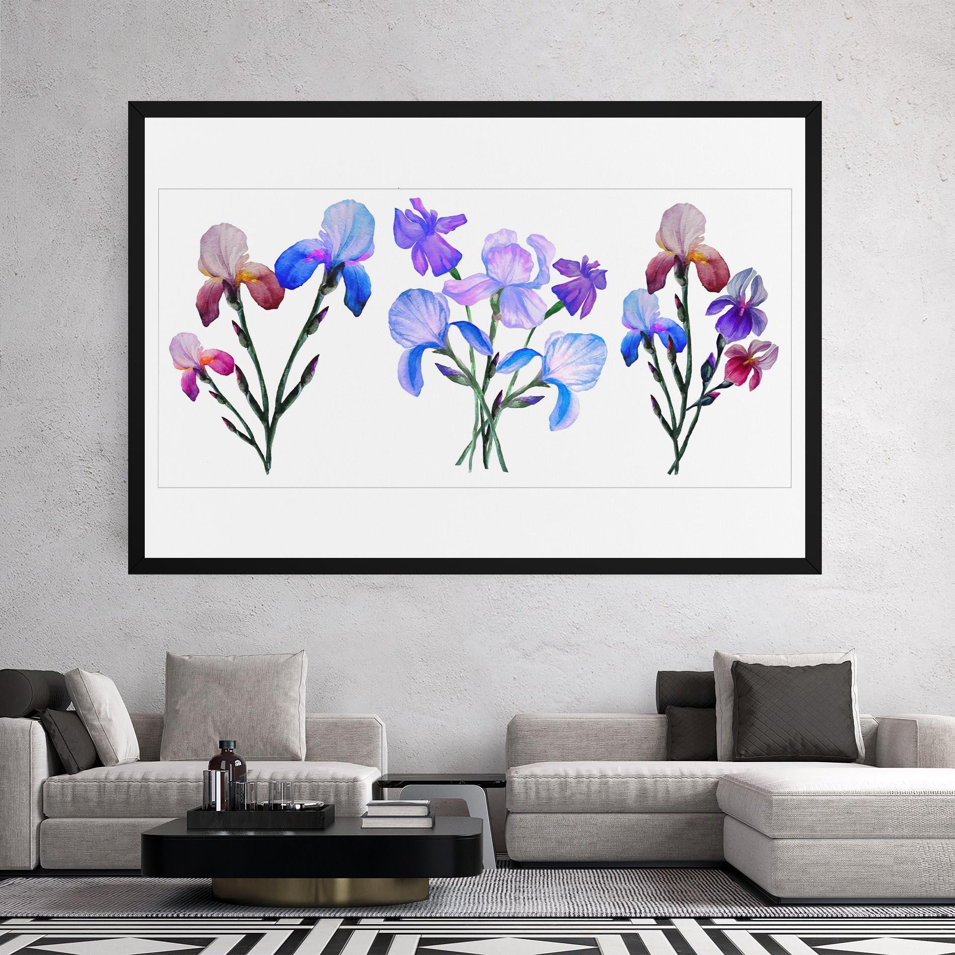 Leinwandbild Iris Set mockup 2