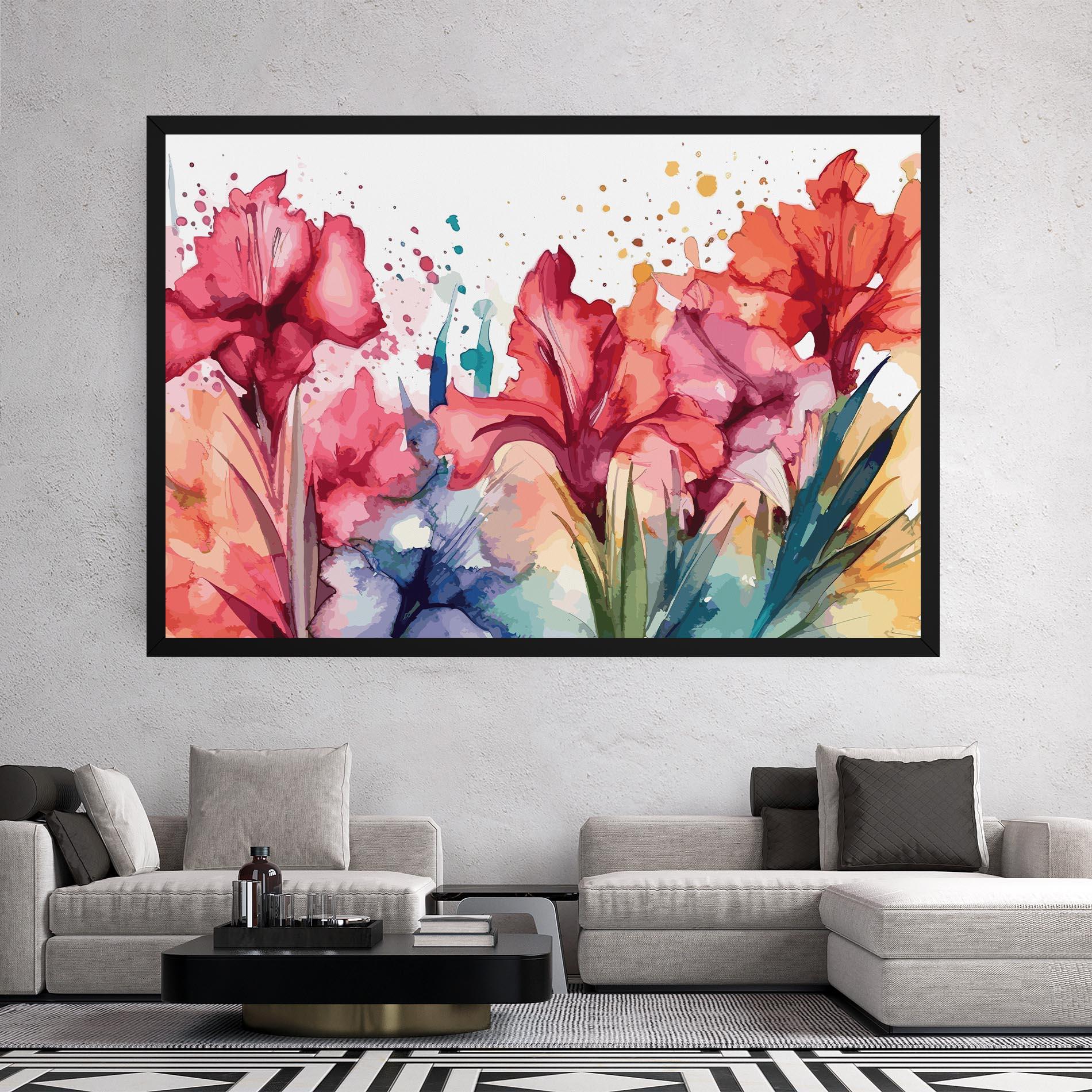 Leinwandbild Pink Blue Iris mockup 2