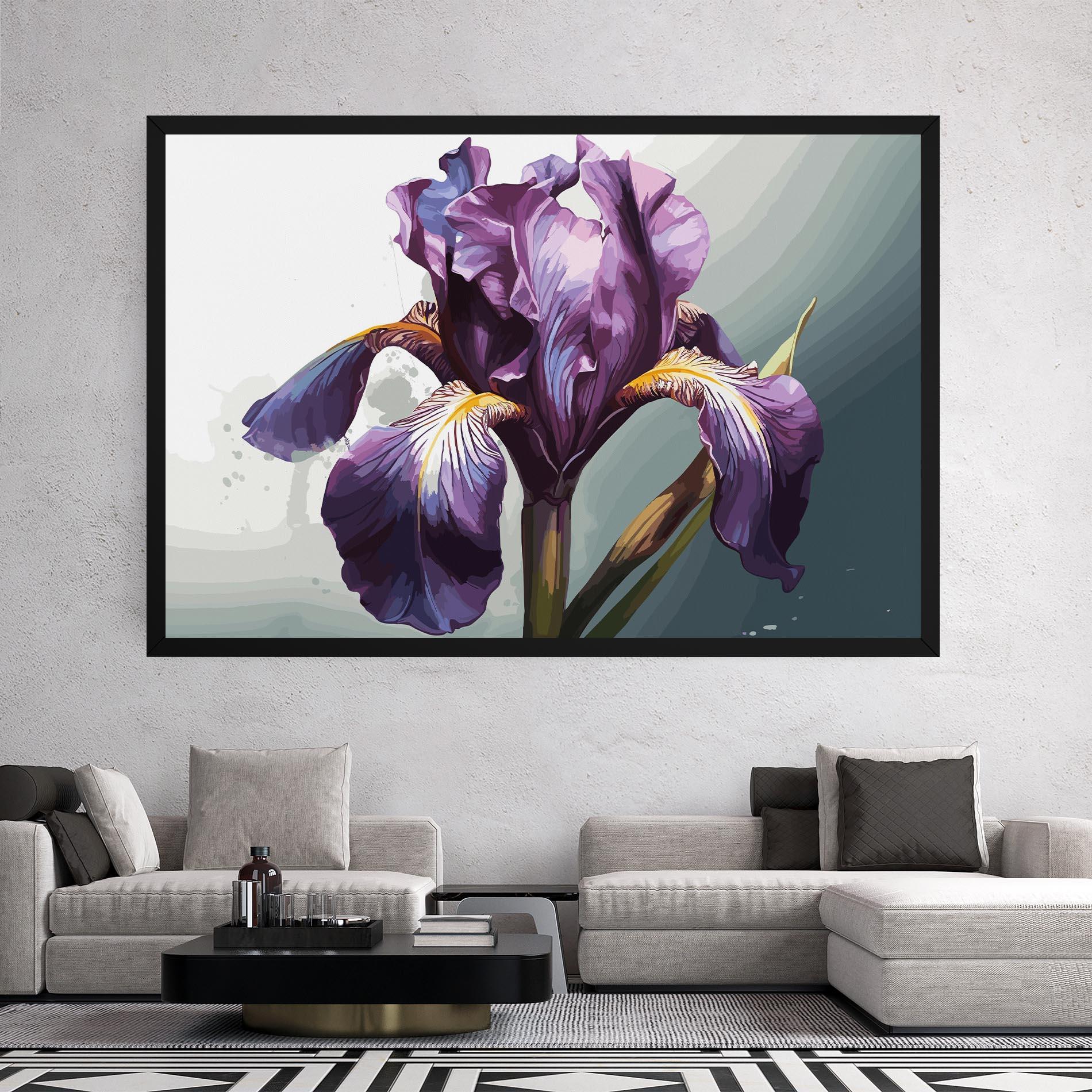 Leinwandbild Purple Blue Iris mockup 2