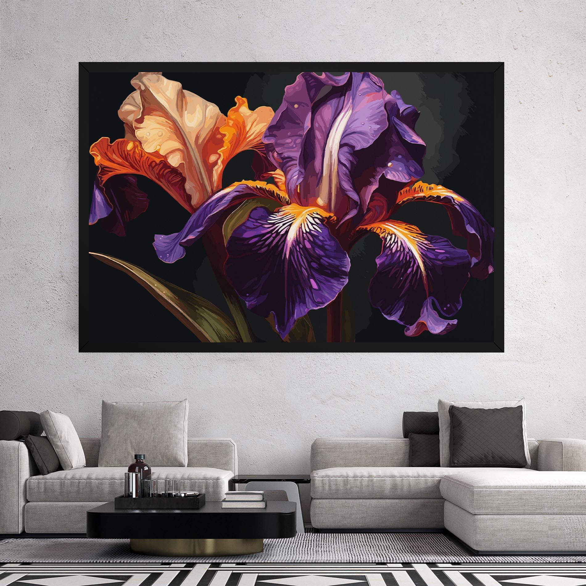 Leinwandbild Purple Orange Iris mockup 2