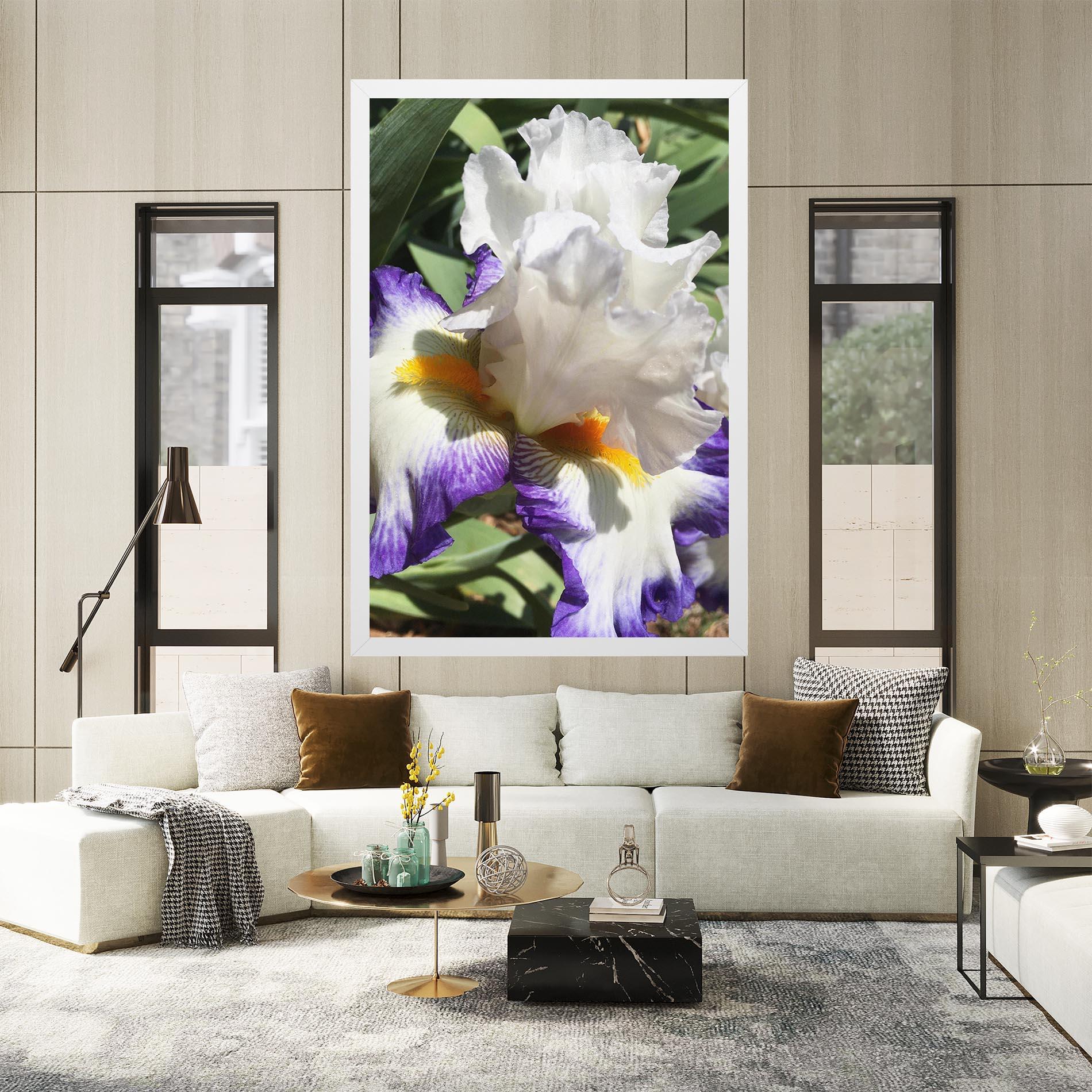 Leinwandbild Garden White Purple Irirs mockup 2