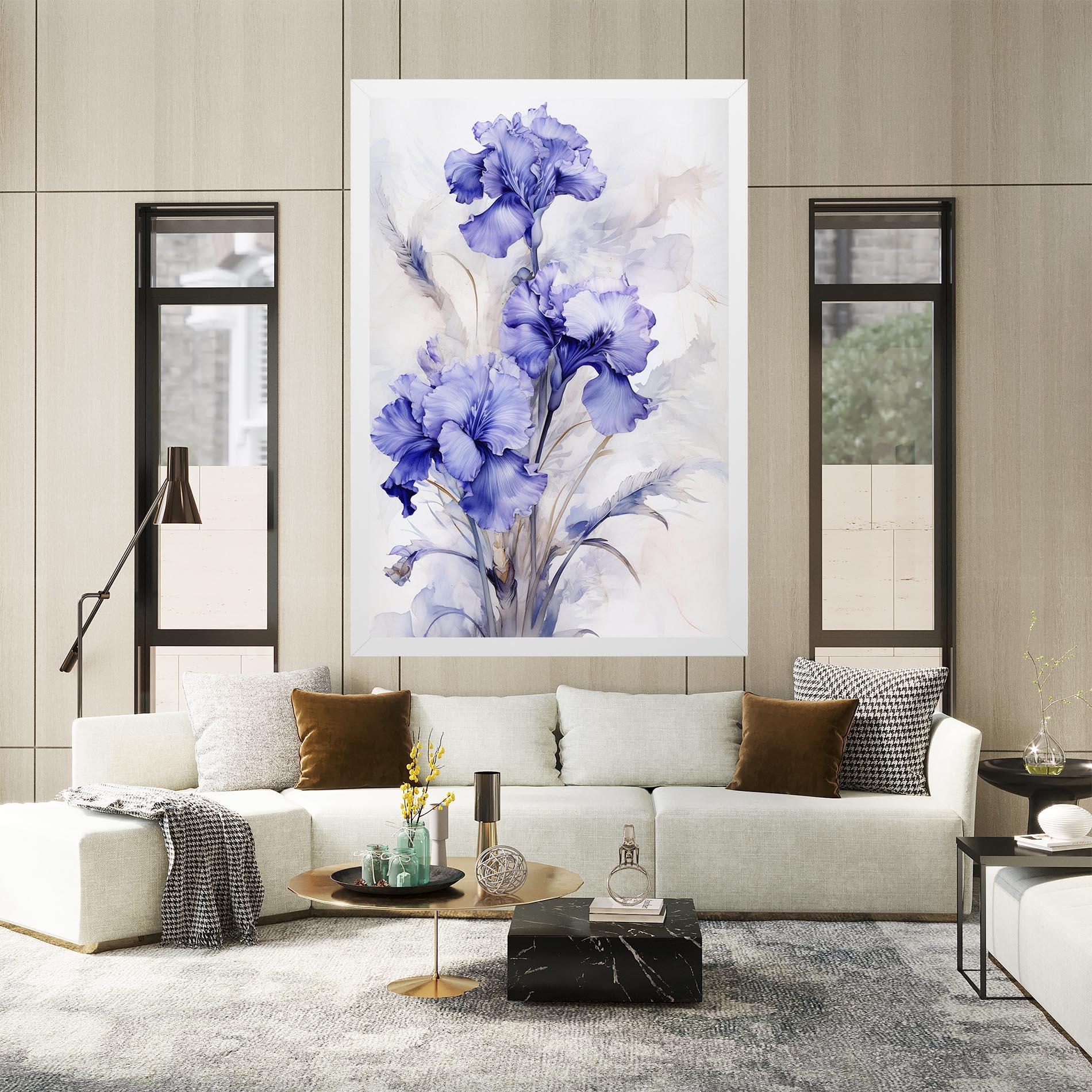 Leinwandbild Purple Iris Painting mockup 2