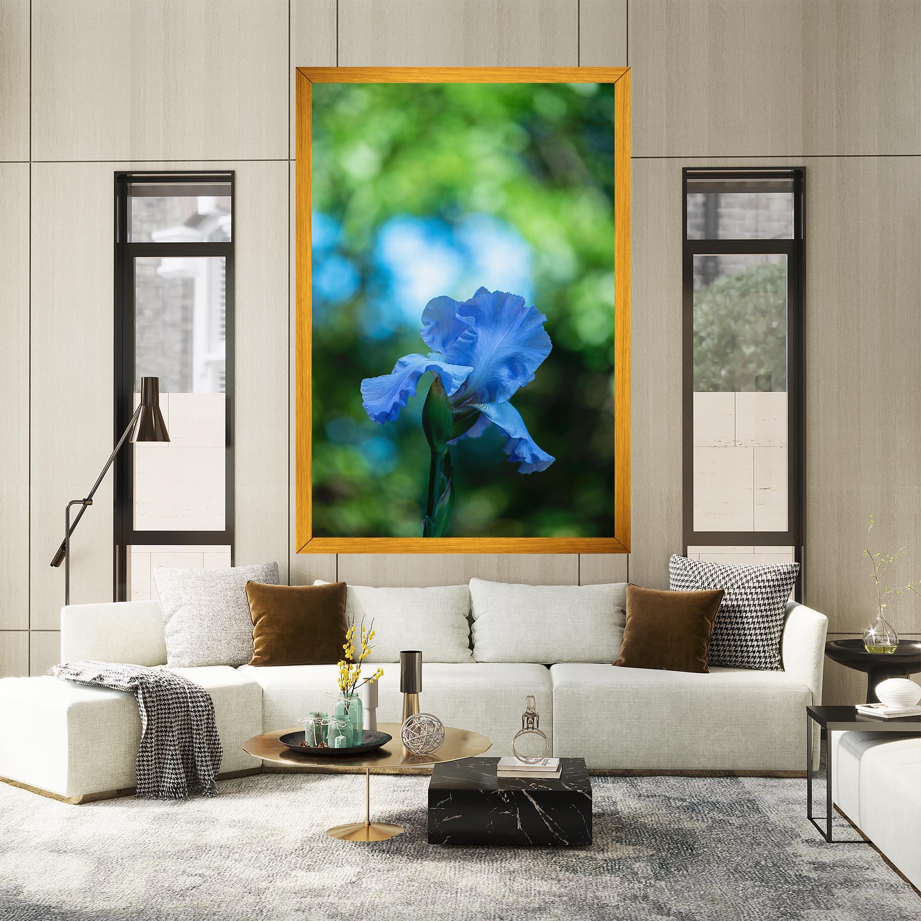 Leinwandbild Blue Iris In The Garden mockup 2