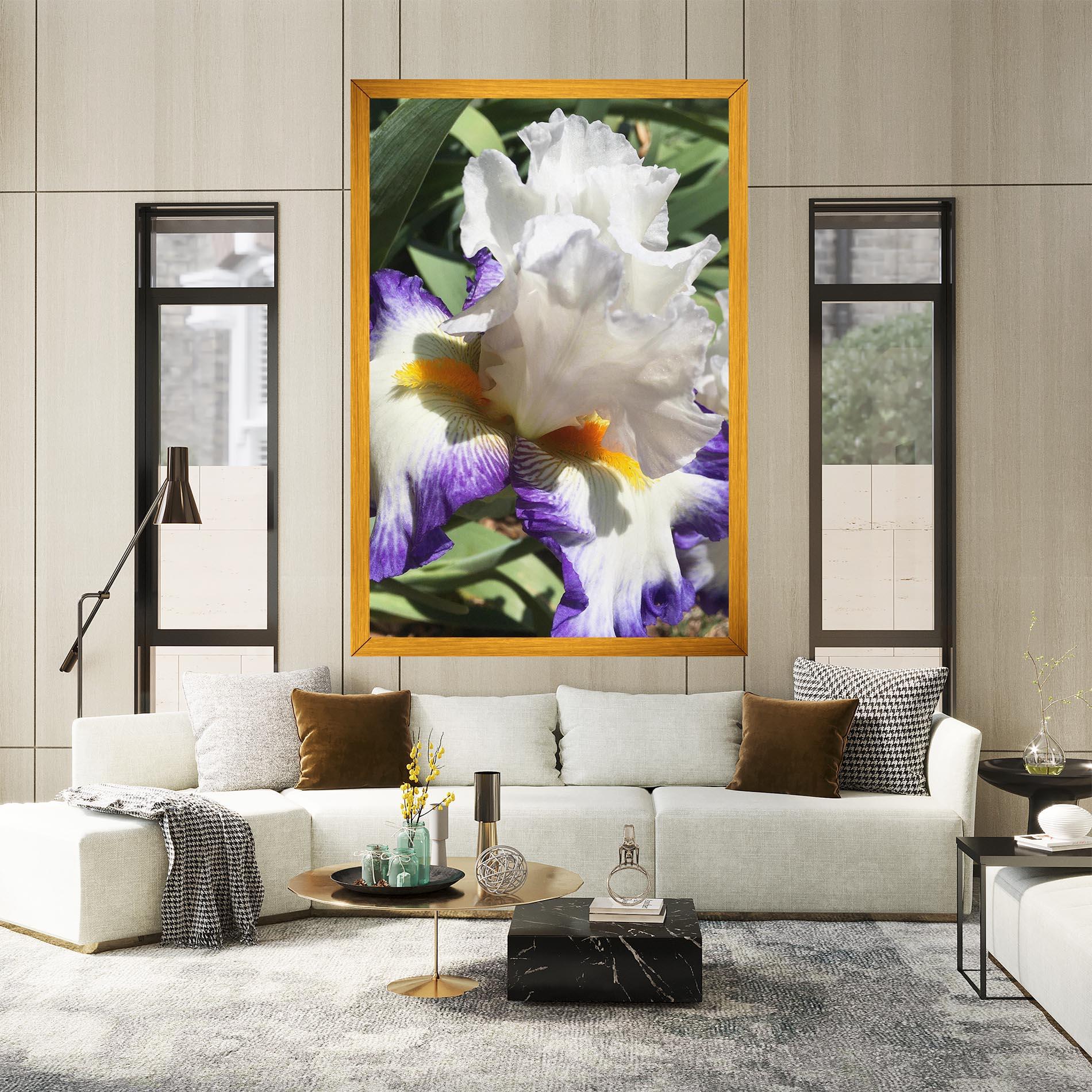 Leinwandbild Garden White Purple Irirs mockup 2