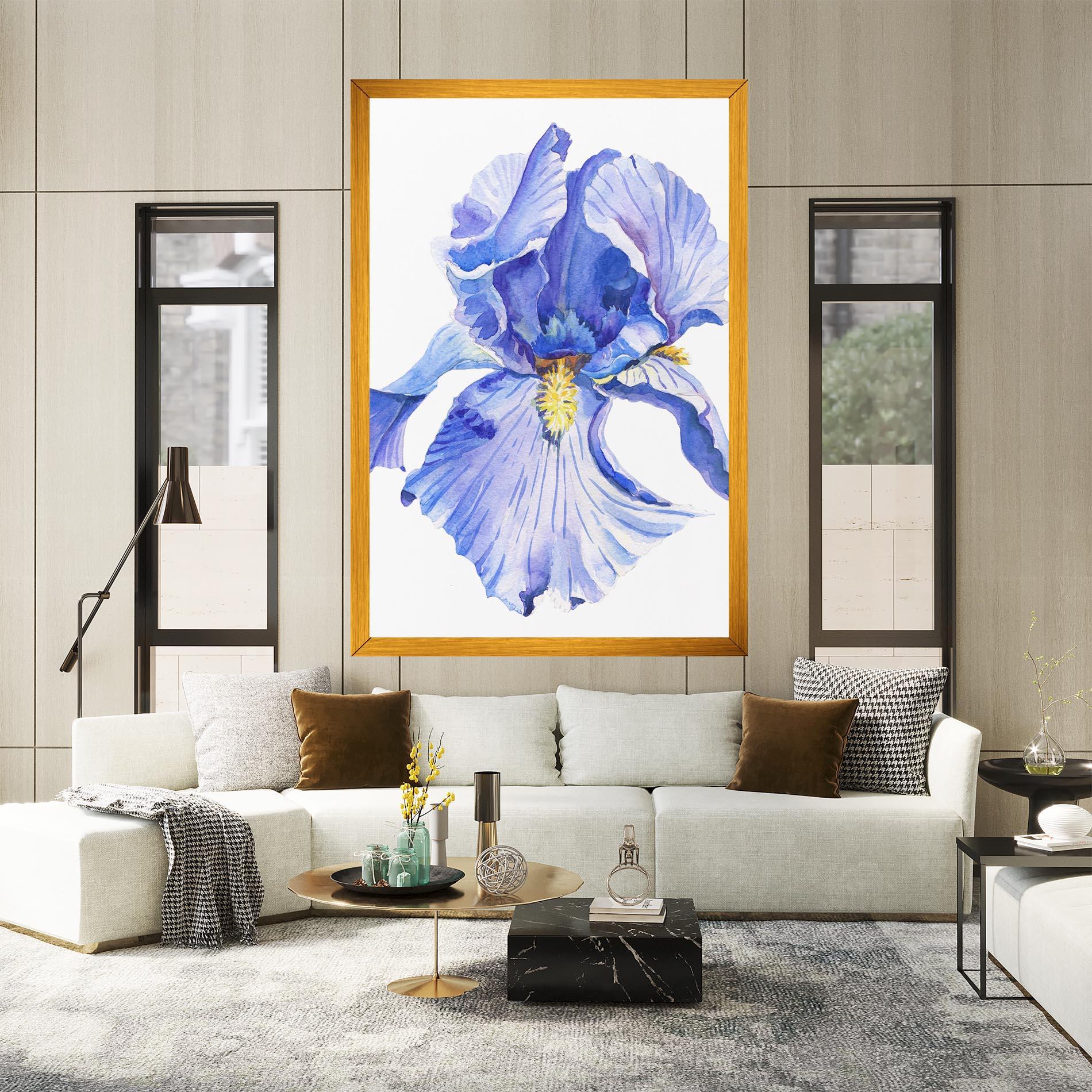 Leinwandbild Purple Iris On White mockup 2