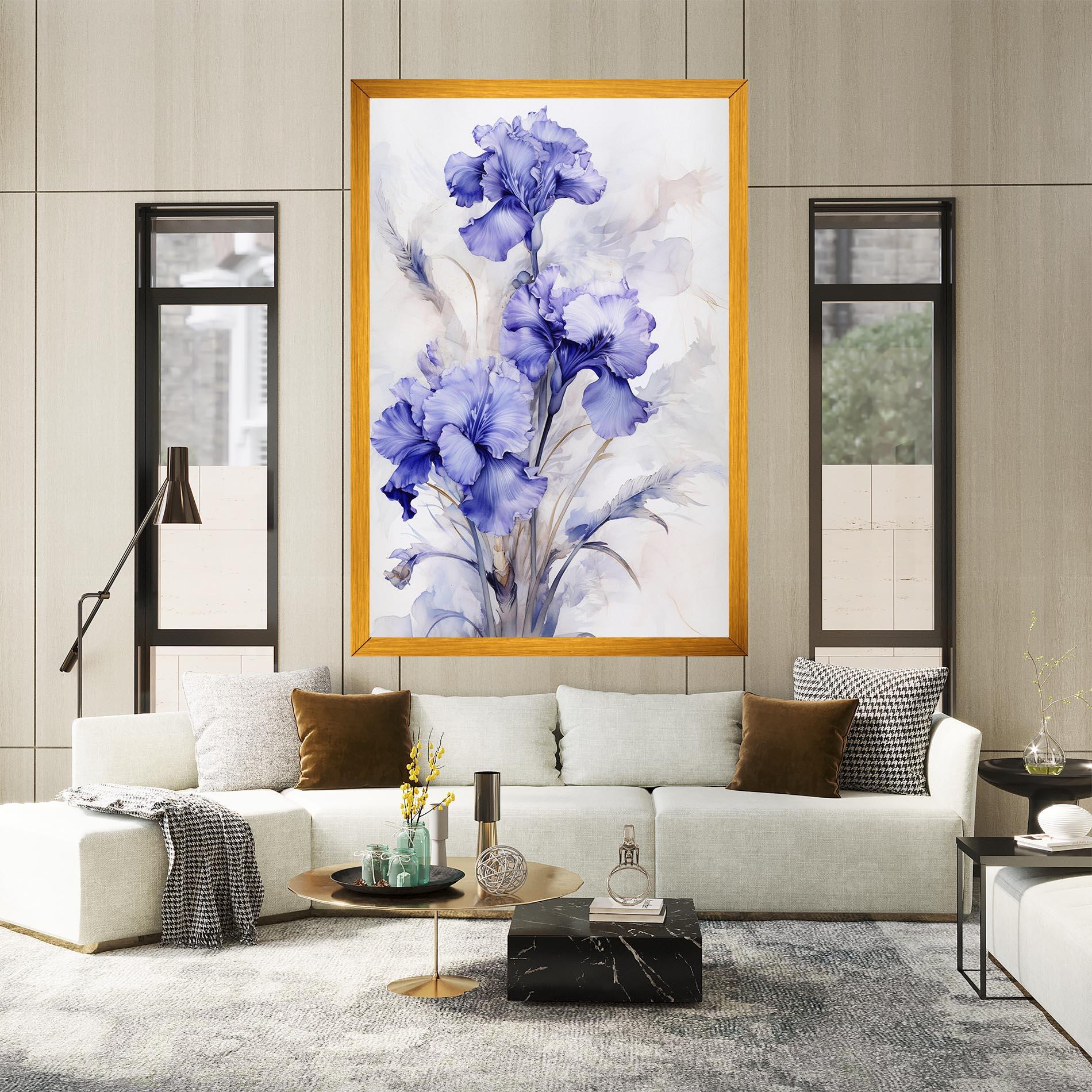 Leinwandbild Purple Iris Painting mockup 2