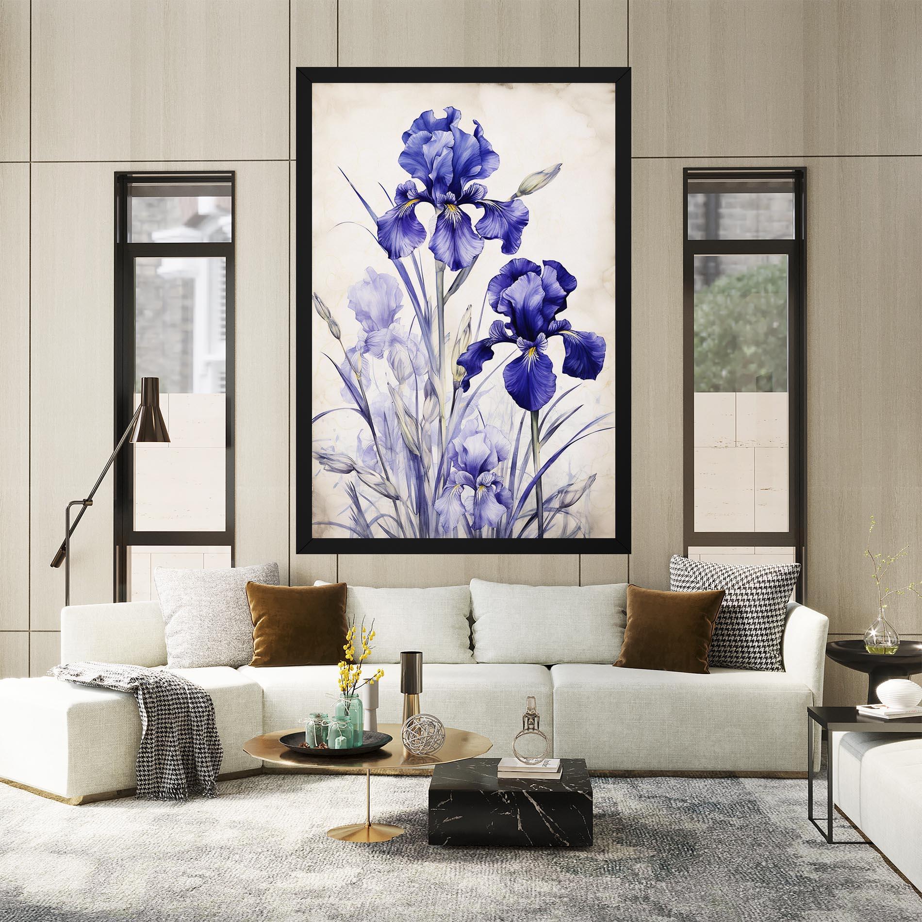 Leinwandbild Irises Painting mockup 2