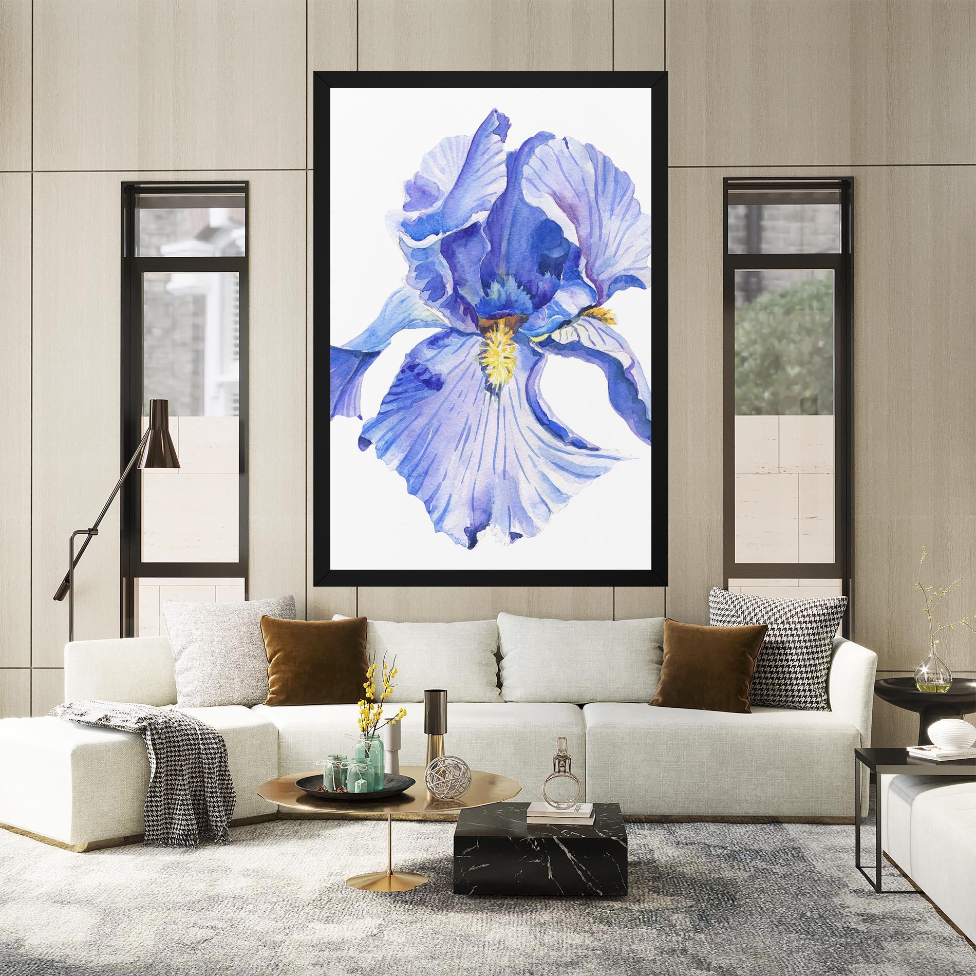 Leinwandbild Purple Iris On White mockup 2