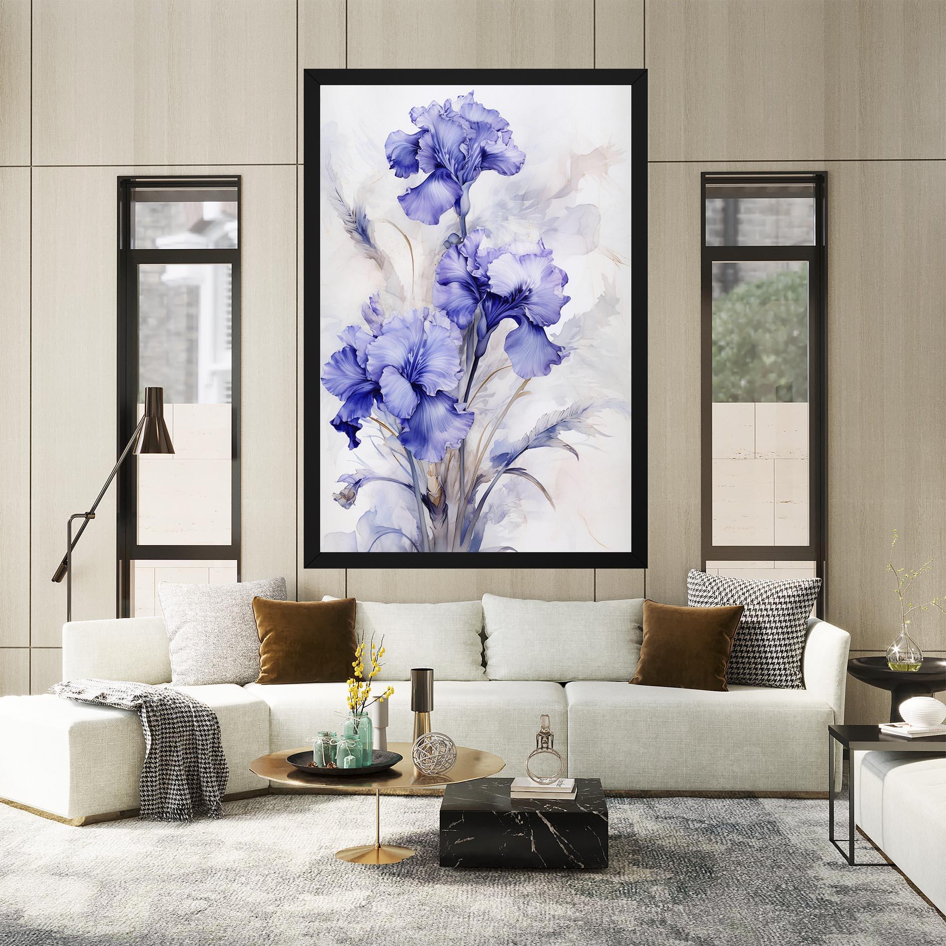 Leinwandbild Purple Iris Painting mockup 2