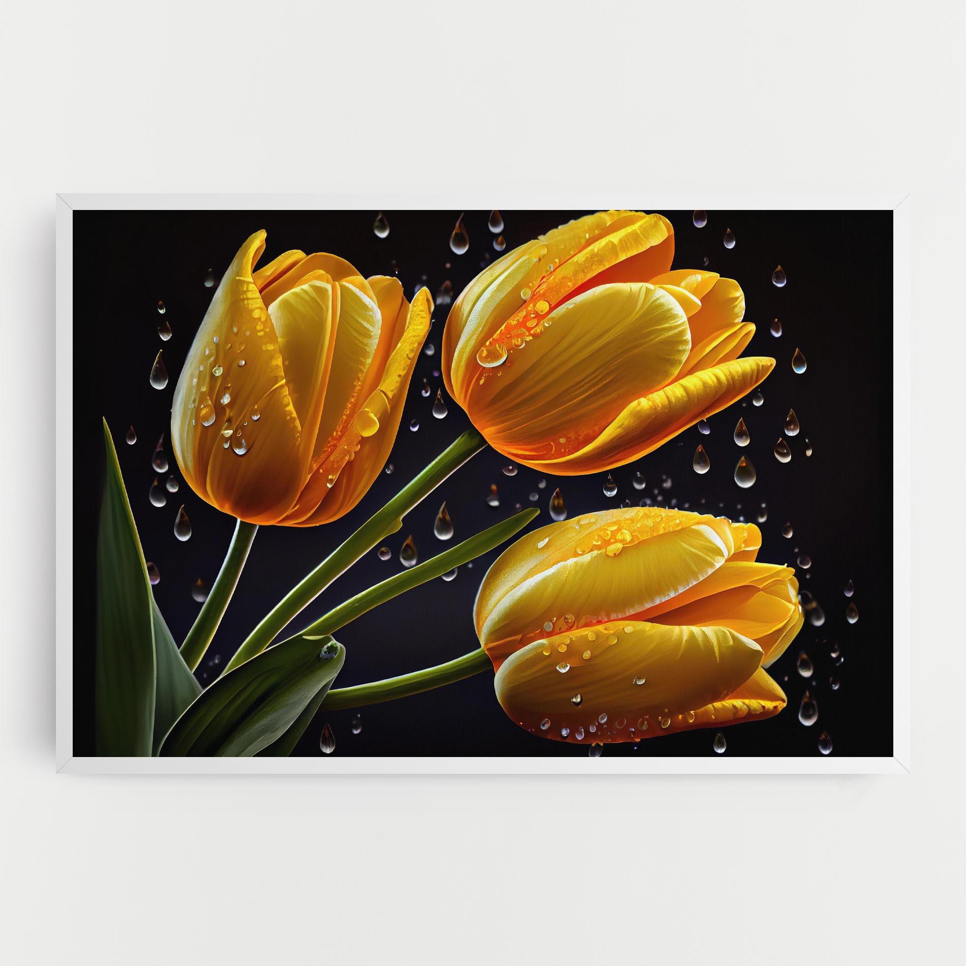 Leinwandbild 3 Yellow Tulips mockup 0