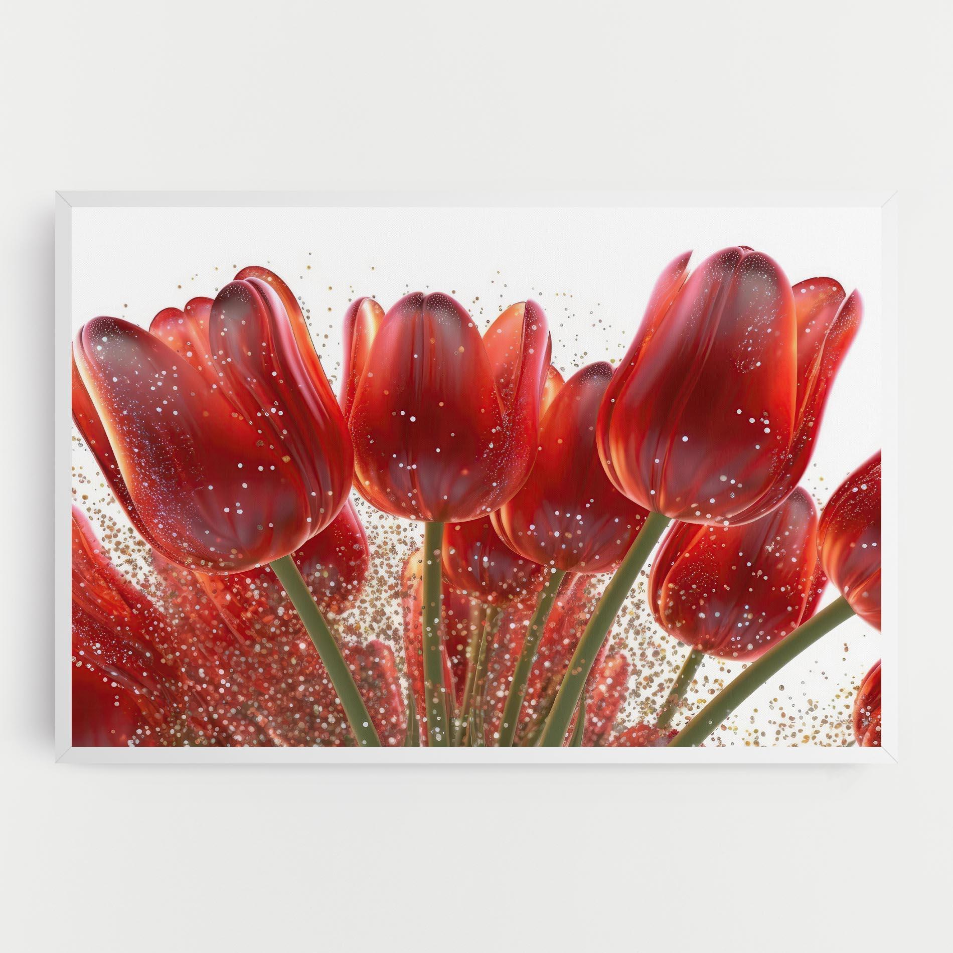 Leinwandbild Glitter Red Tulips mockup 0
