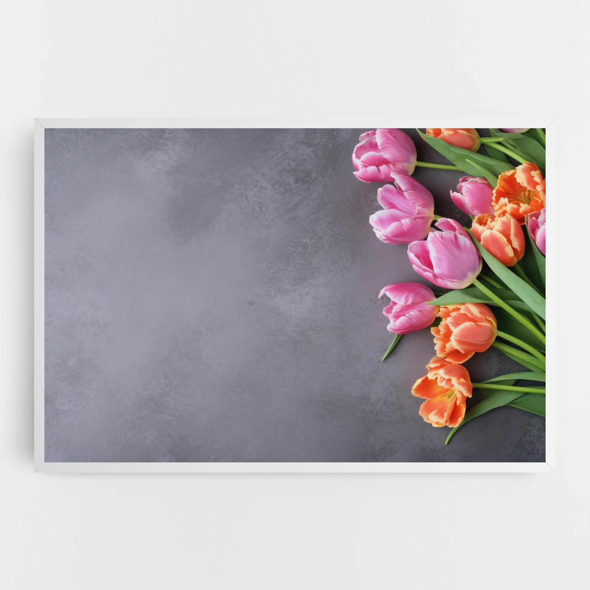 Leinwandbild Light Orange Pink Tulips mockup 0