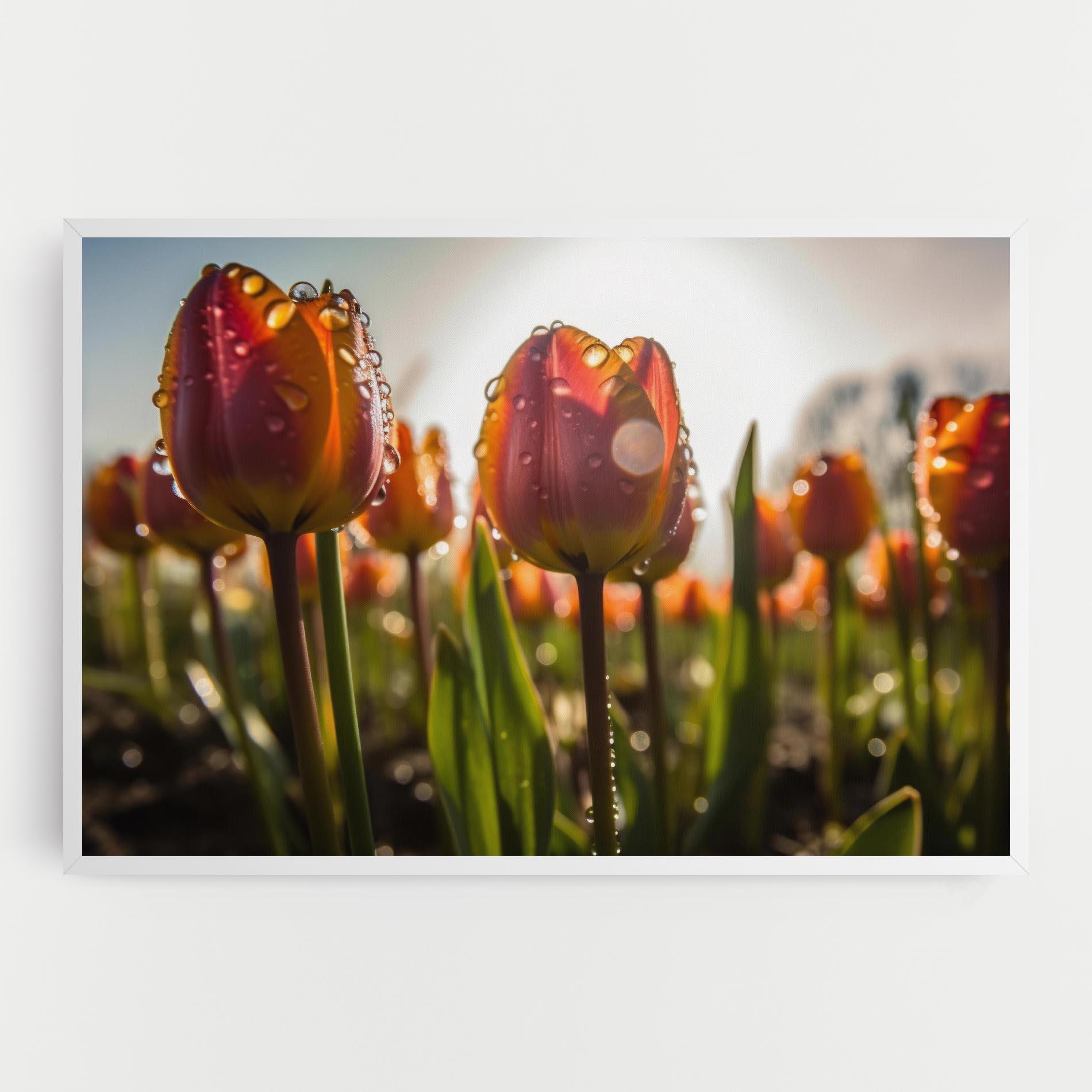 Leinwandbild Orange Tulips After Rain mockup 0