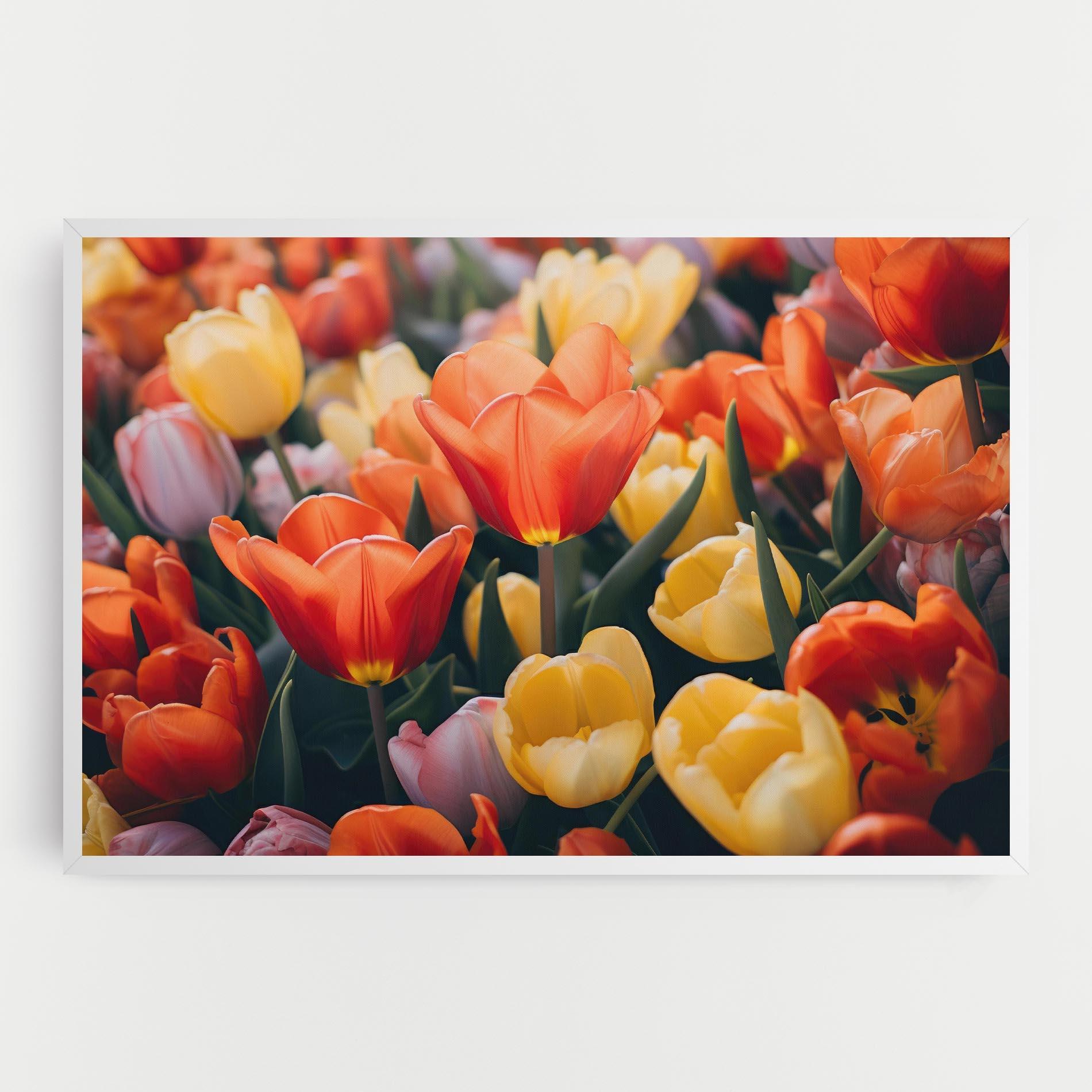 Leinwandbild Orange Yellow Tulips mockup 0