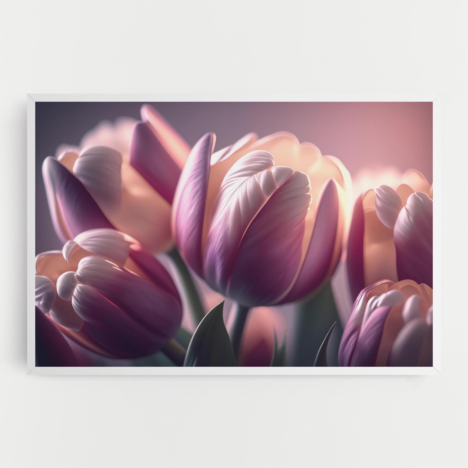 Leinwandbild Pastel Pink Tulips mockup 0